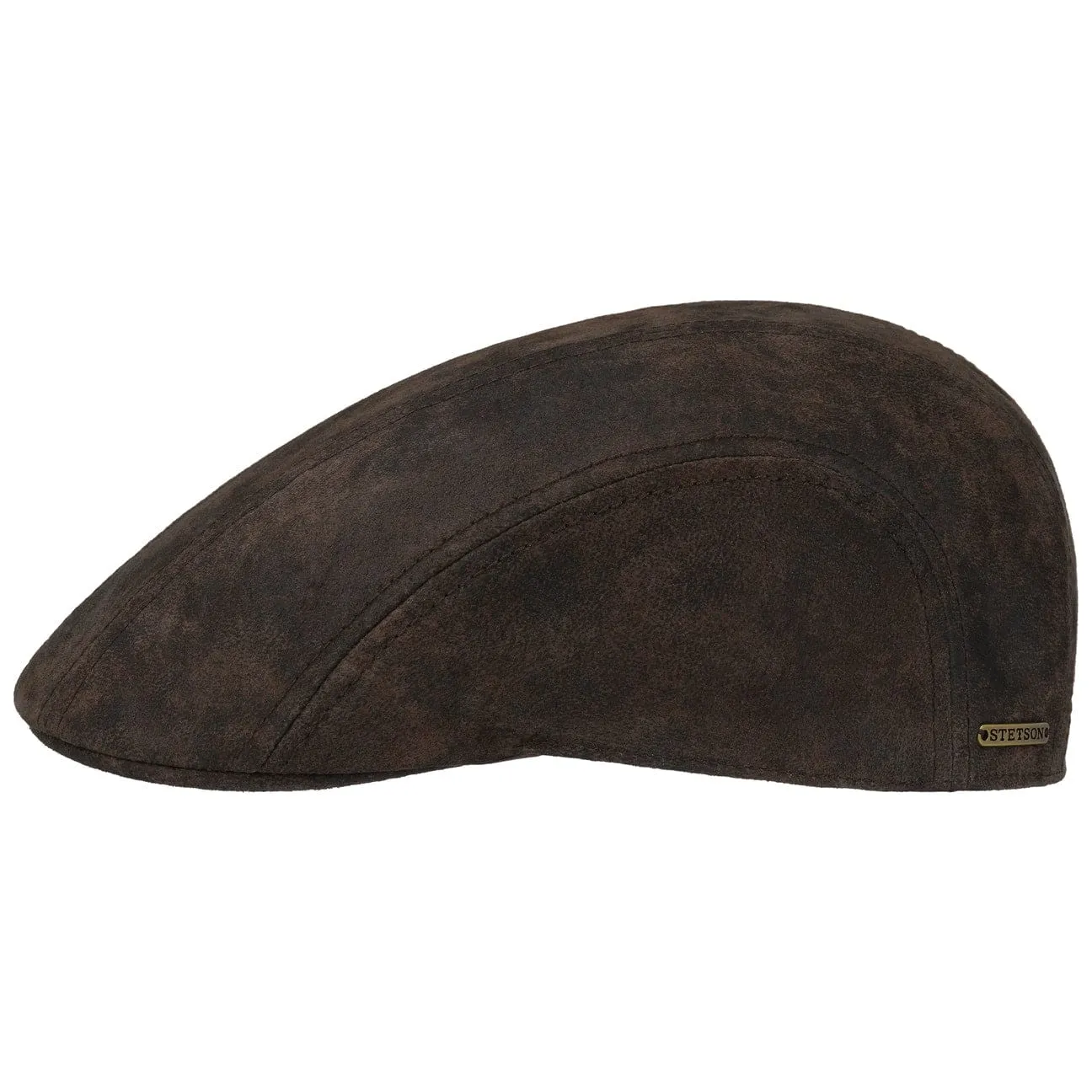 Madison Leather Flat Cap by Stetson