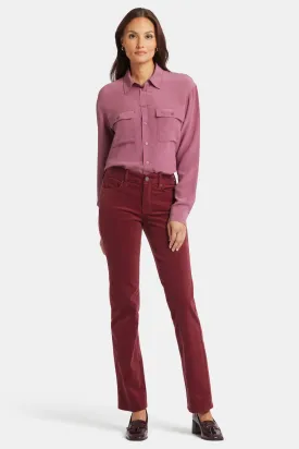 Marilyn Straight Pants In Petite - Cranberry Pie