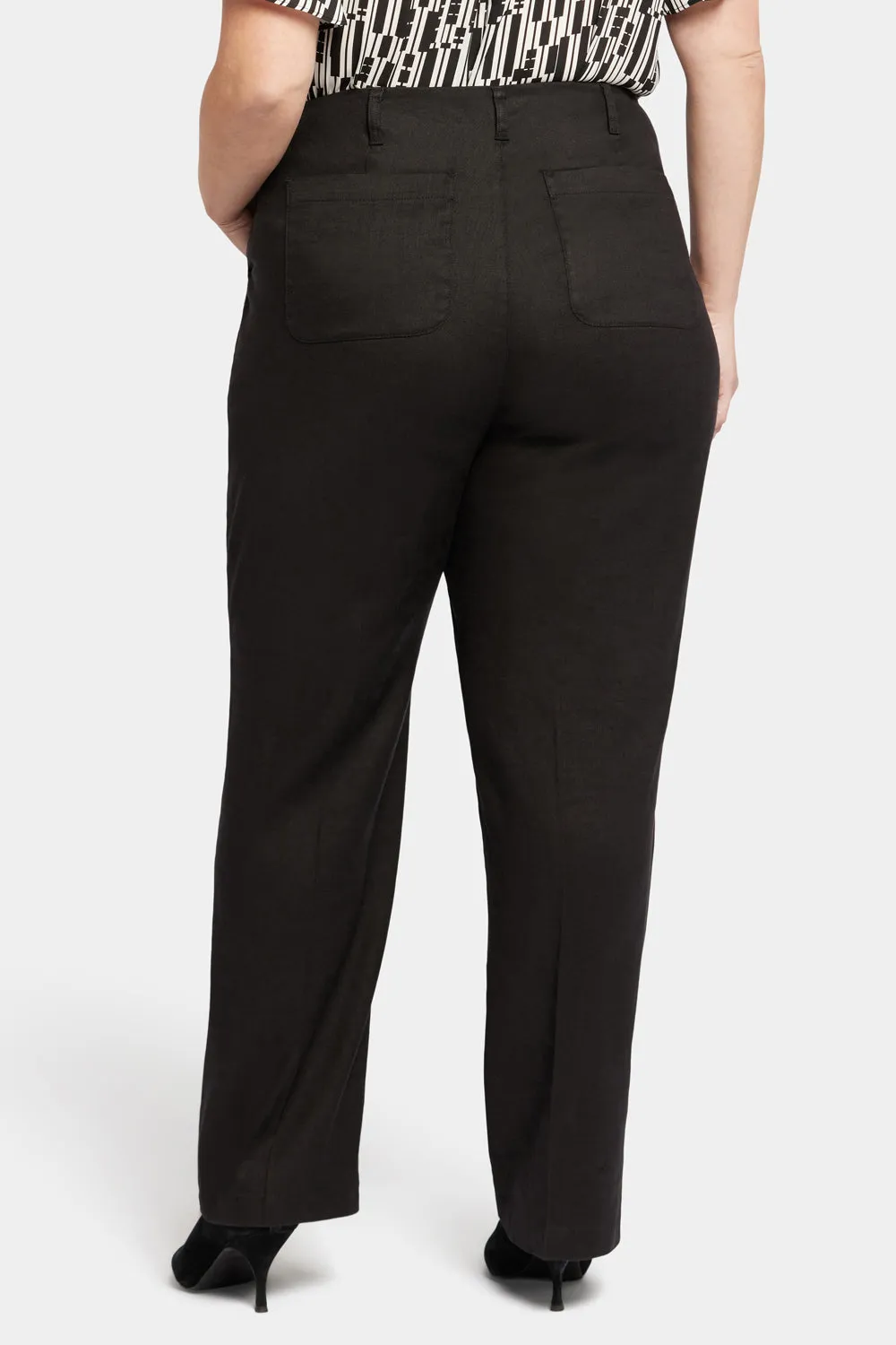 Marilyn Straight Pants In Plus Size - Black