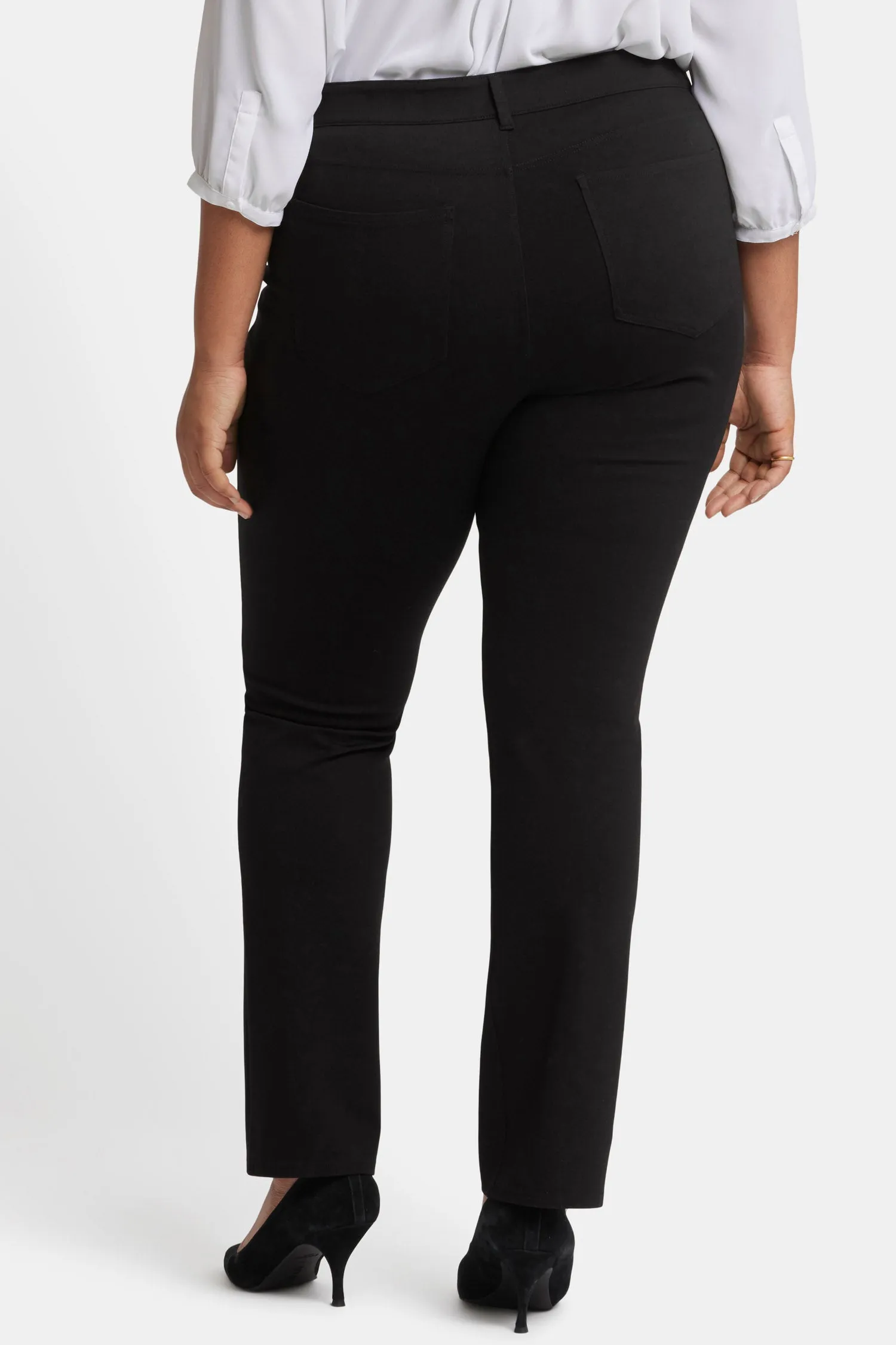 Marilyn Straight Pants In Plus Size - Black