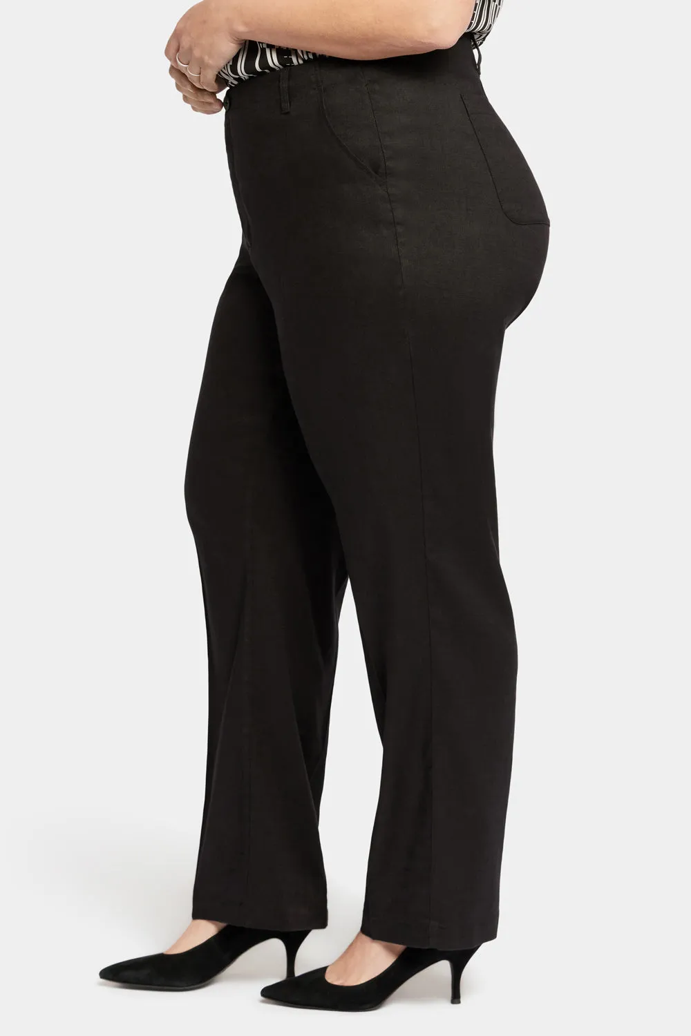 Marilyn Straight Pants In Plus Size - Black