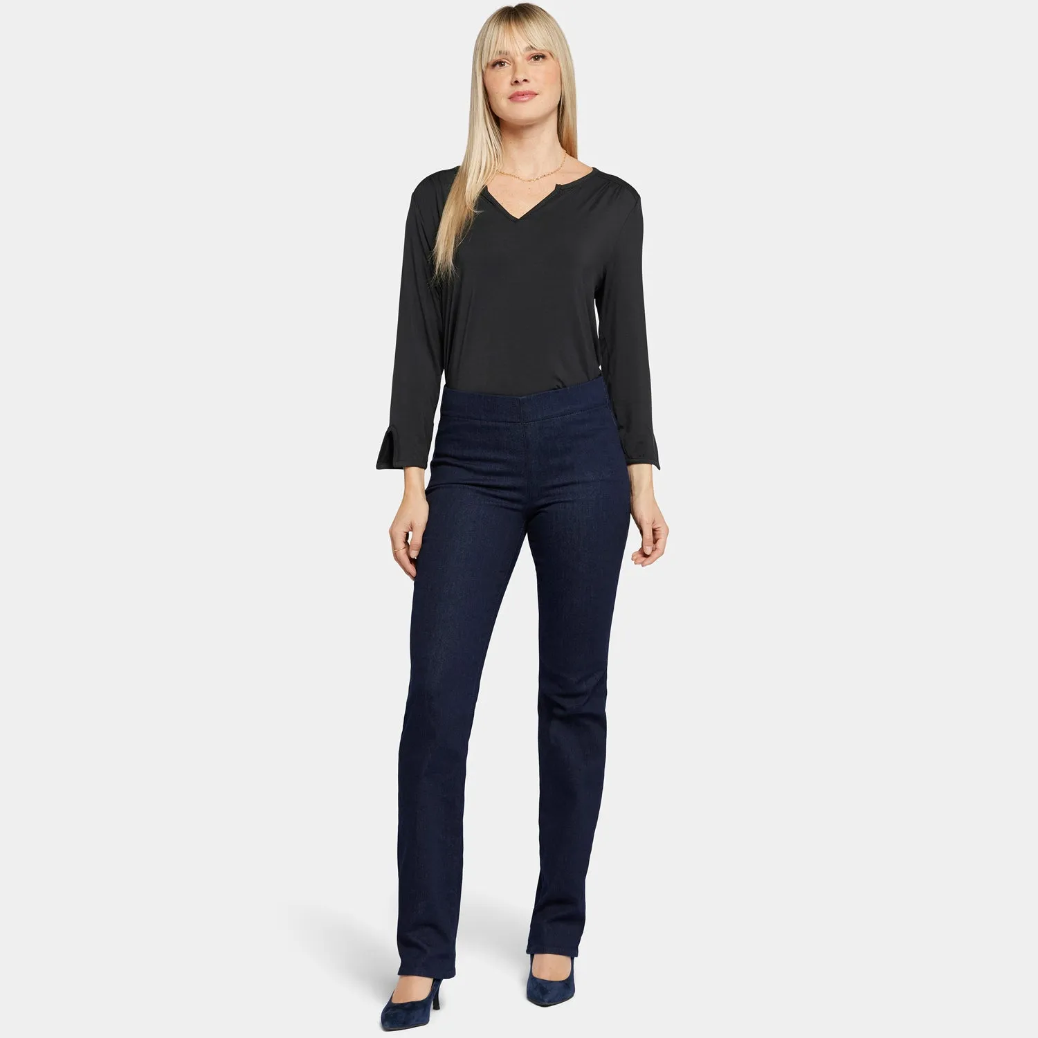 Marilyn Straight Pull-On Jeans - Rinse