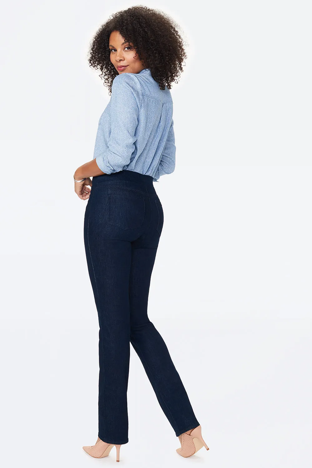 Marilyn Straight Pull-On Jeans - Rinse