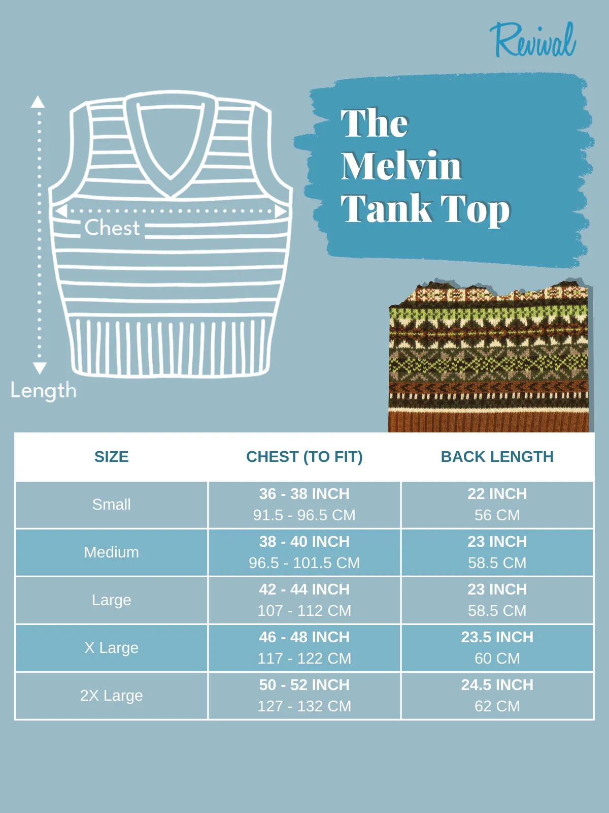 Melvin Vintage Fairisle Tank Top - Hazelnut Brown