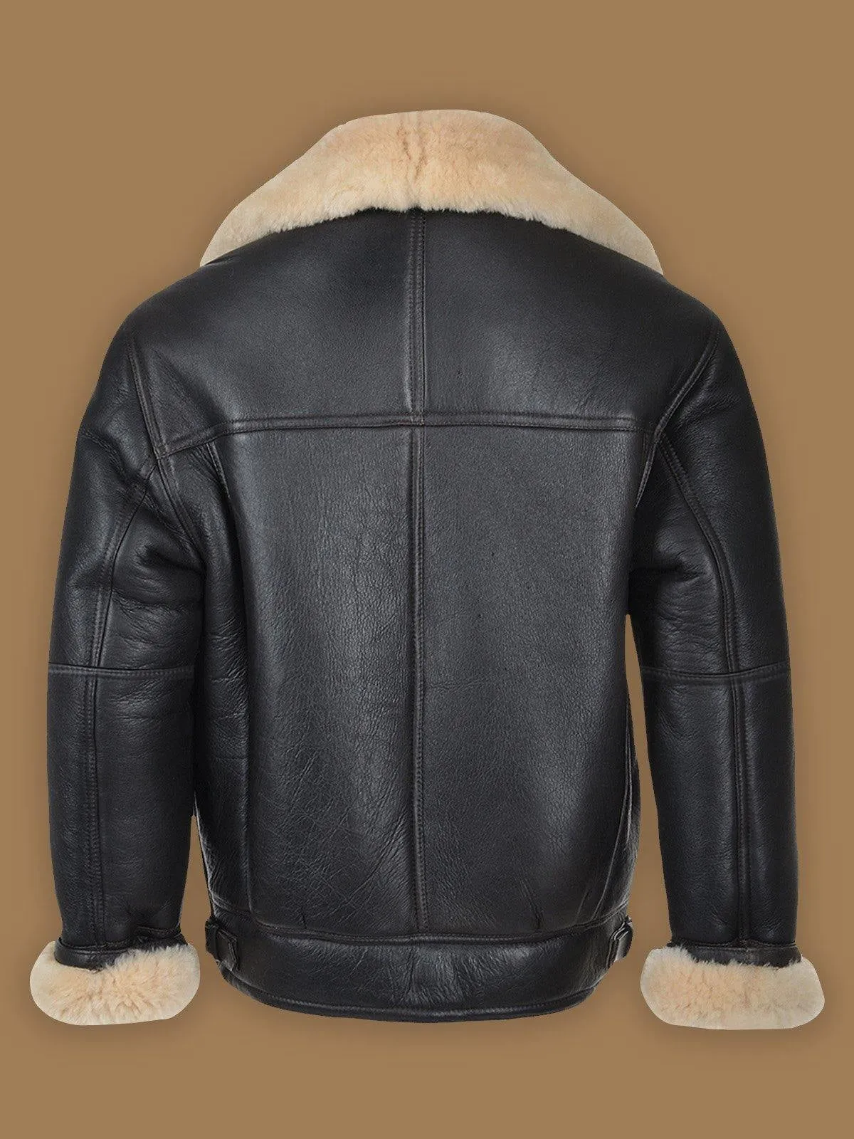 Men Black B3 Shearling Bomber Leather Jacket