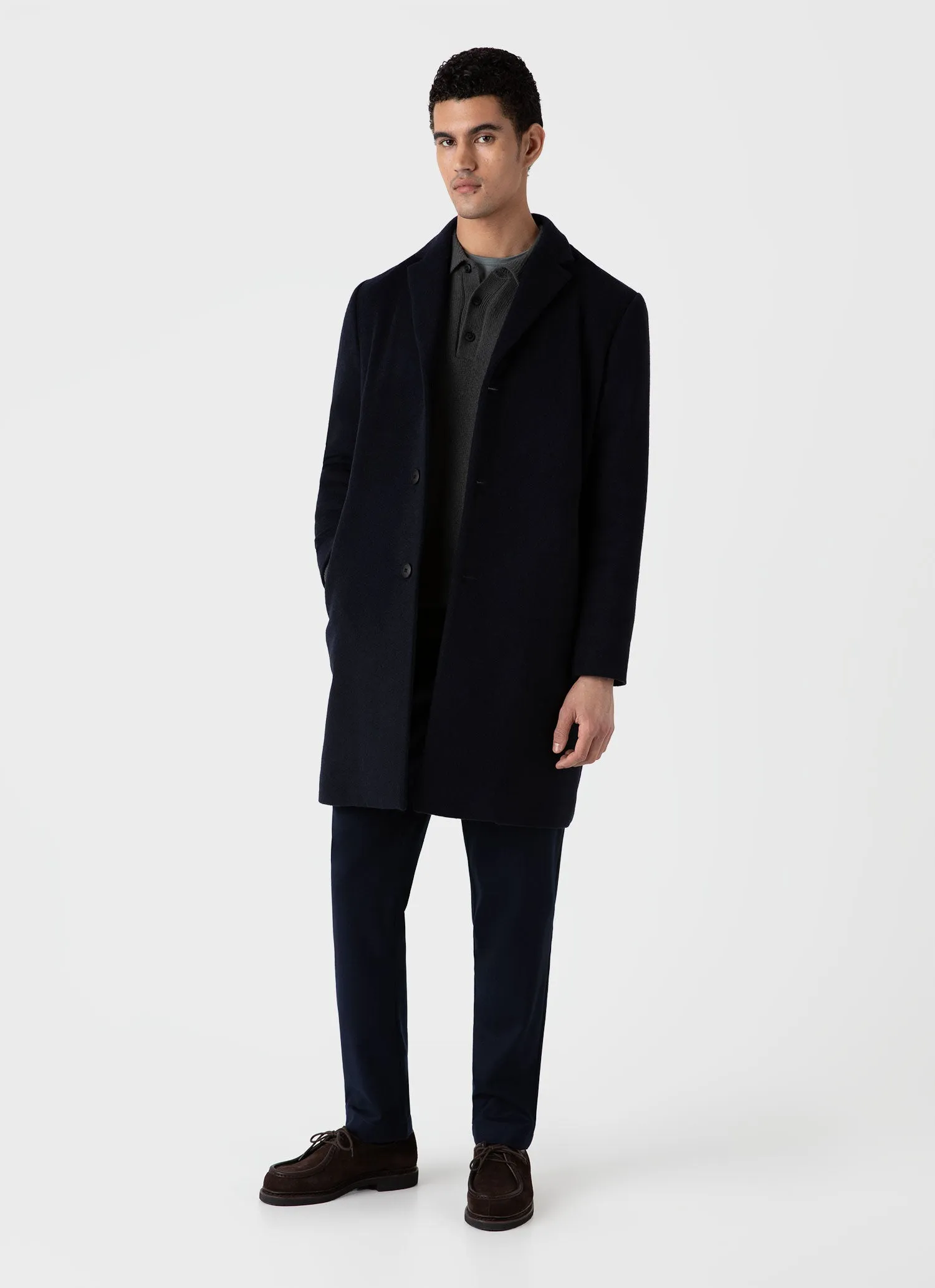 Men's Double Faced Overcoat in Navy