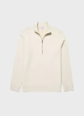 Men's Undyed Half Zip Loopback Sweatshirt in Undyed