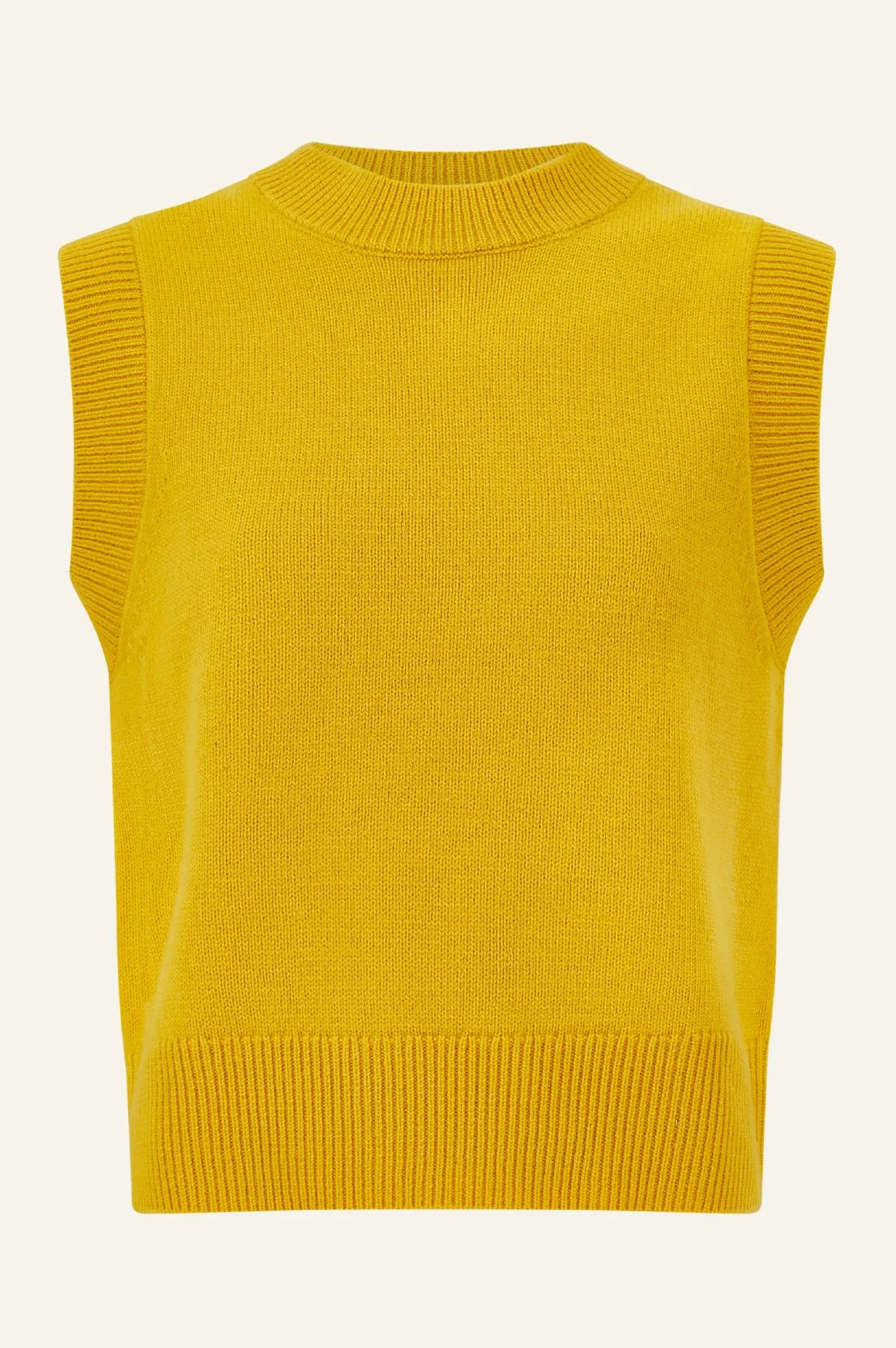 Merino Wool Knitted Short Tank | Yellow