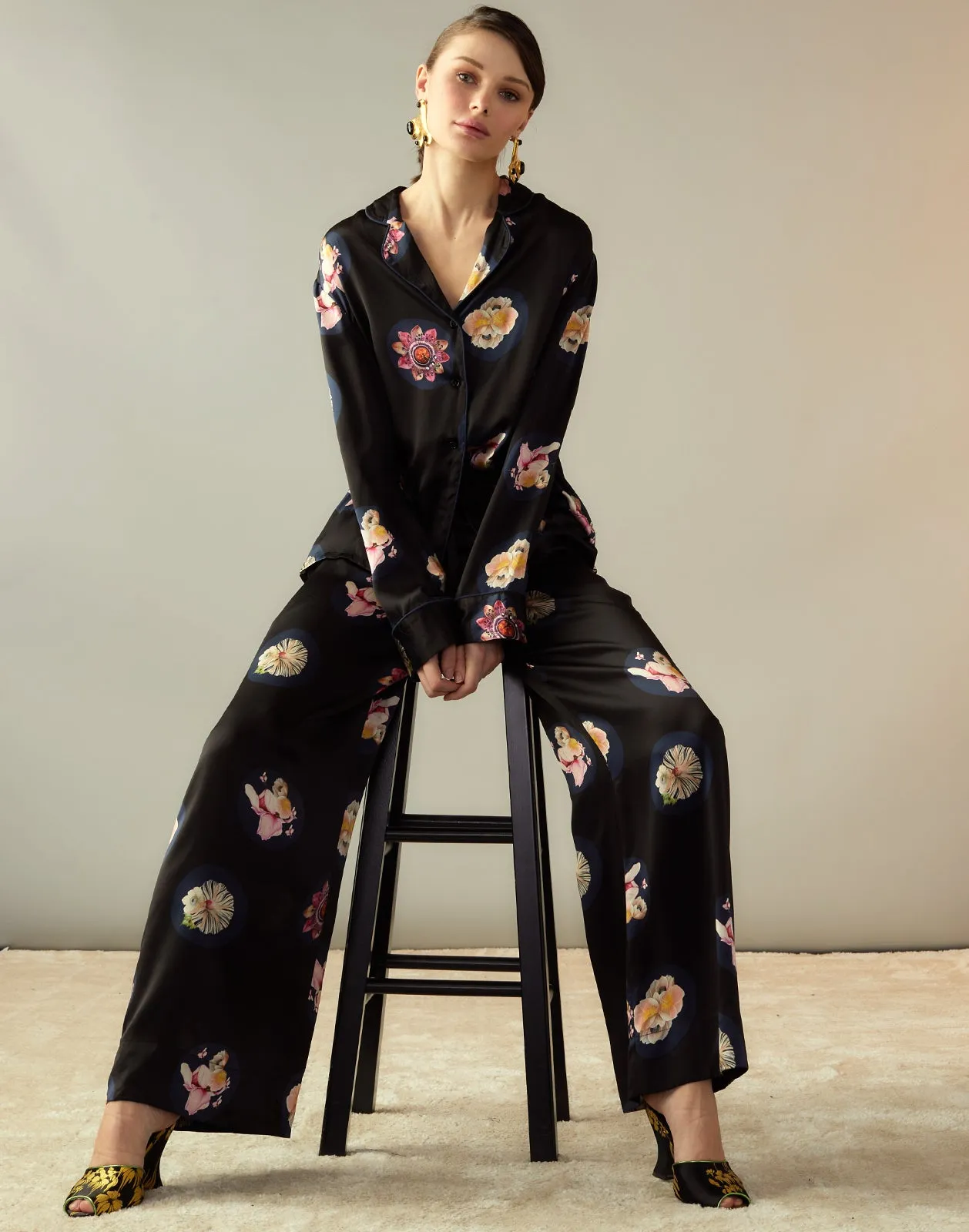 Moonlit Petal Silk Pant