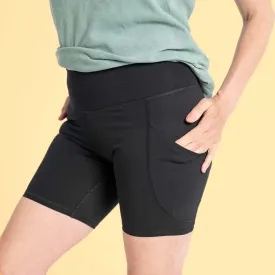 MOUNTAINSIDE Organic Cotton Blackout Fitness Workout Shorts (With Pockets)