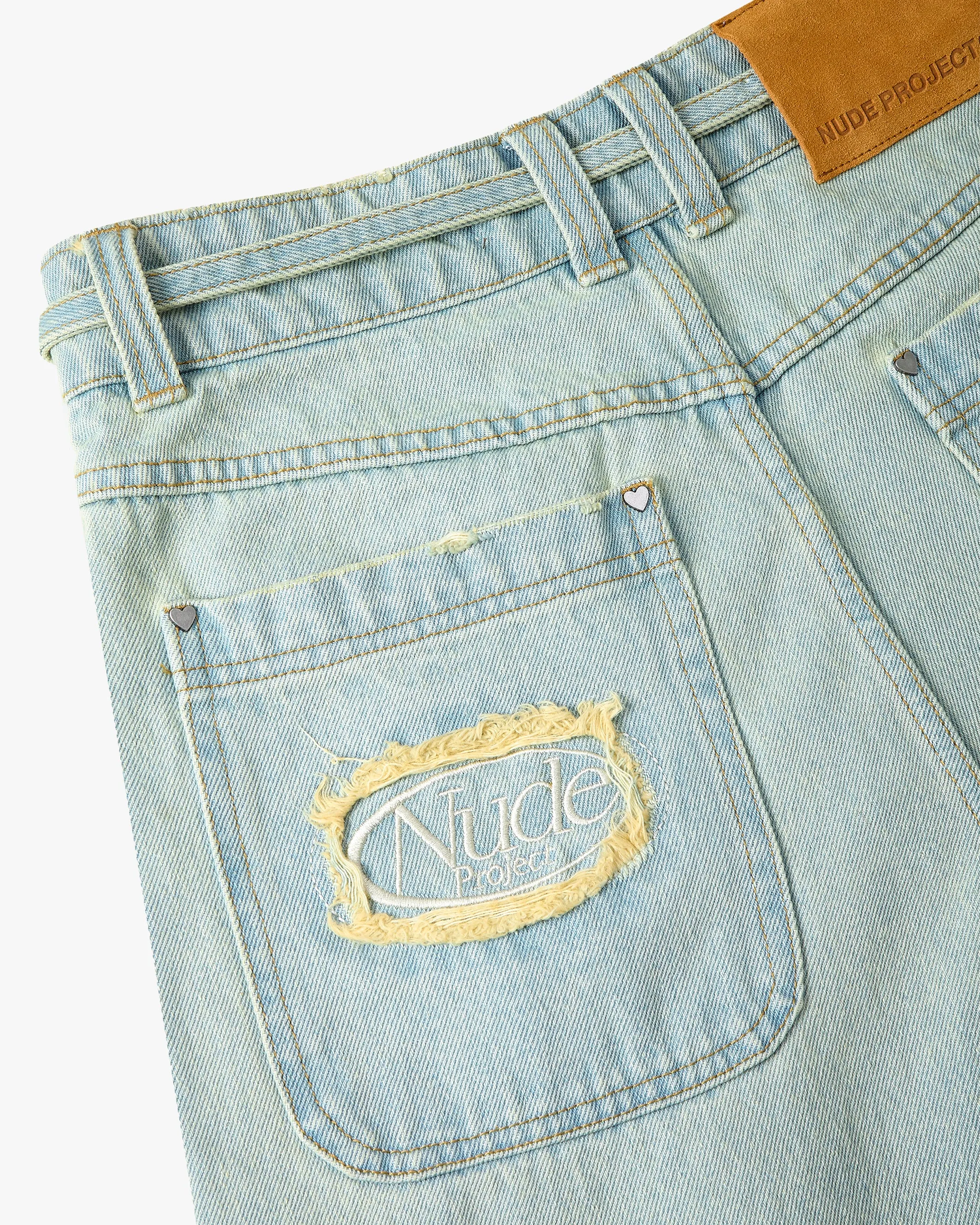 OLD BAGGY DENIM PANTS SAND DUST