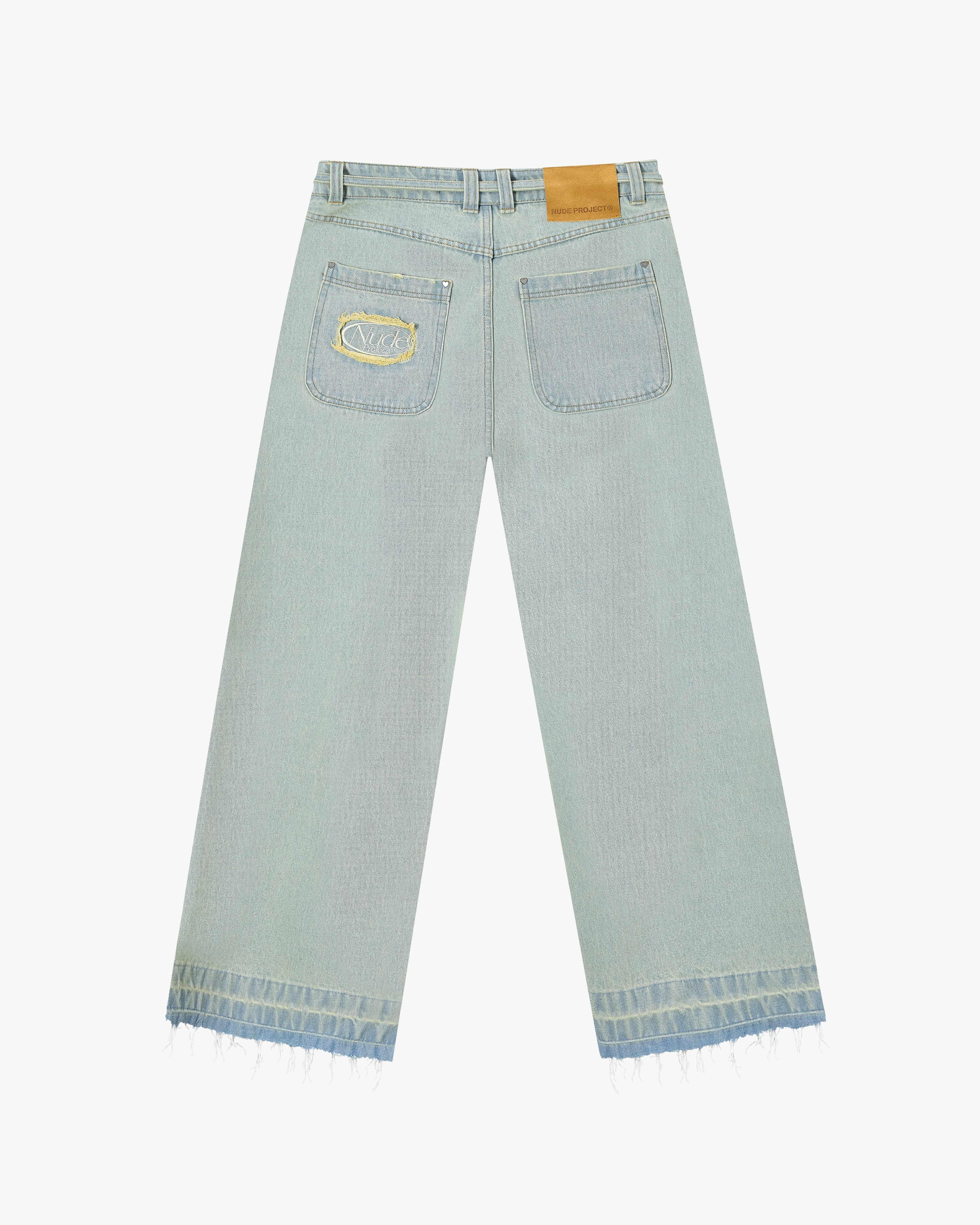 OLD BAGGY DENIM PANTS SAND DUST