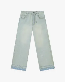 OLD BAGGY DENIM PANTS SAND DUST