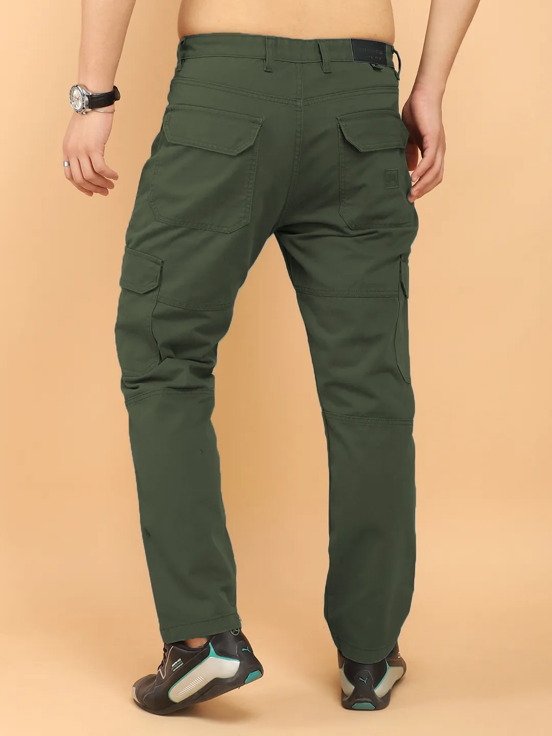 Olive Green Jacobs Carpenter Pocket Design Cargo