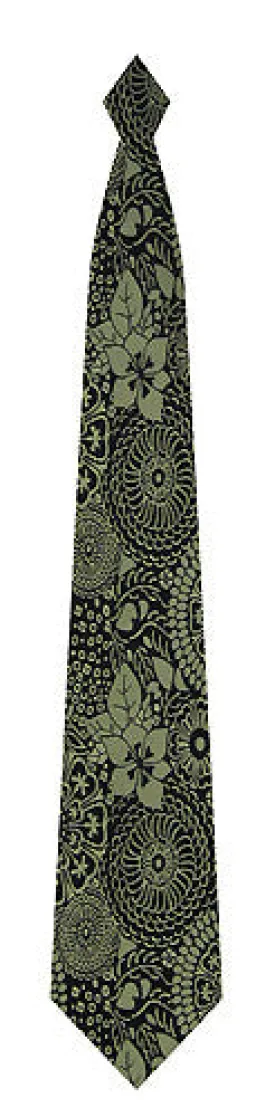 Pangborn Black Etchings Silk Tie