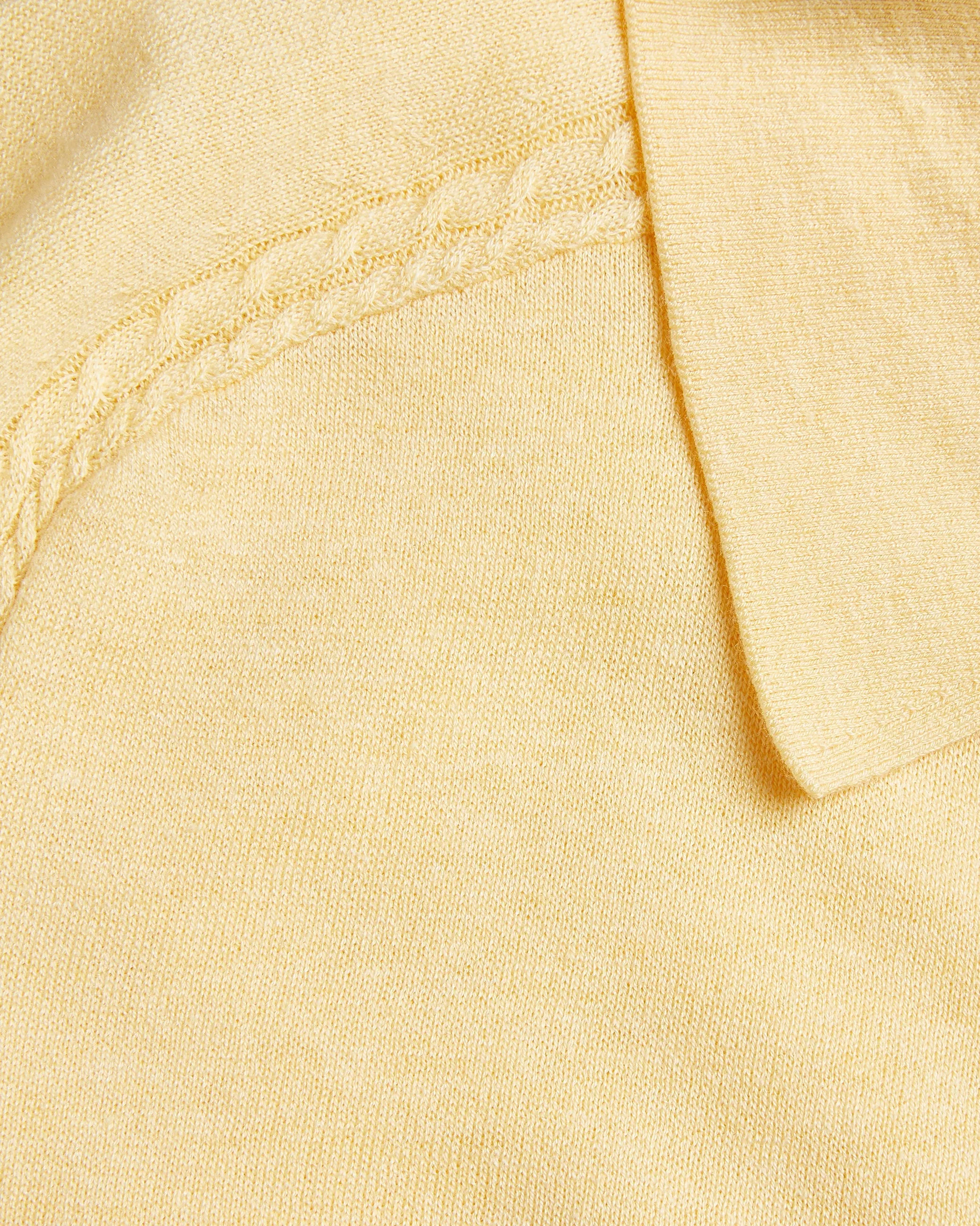 Peltz Ss Regular Silk Blend Polo Lt-Yellow