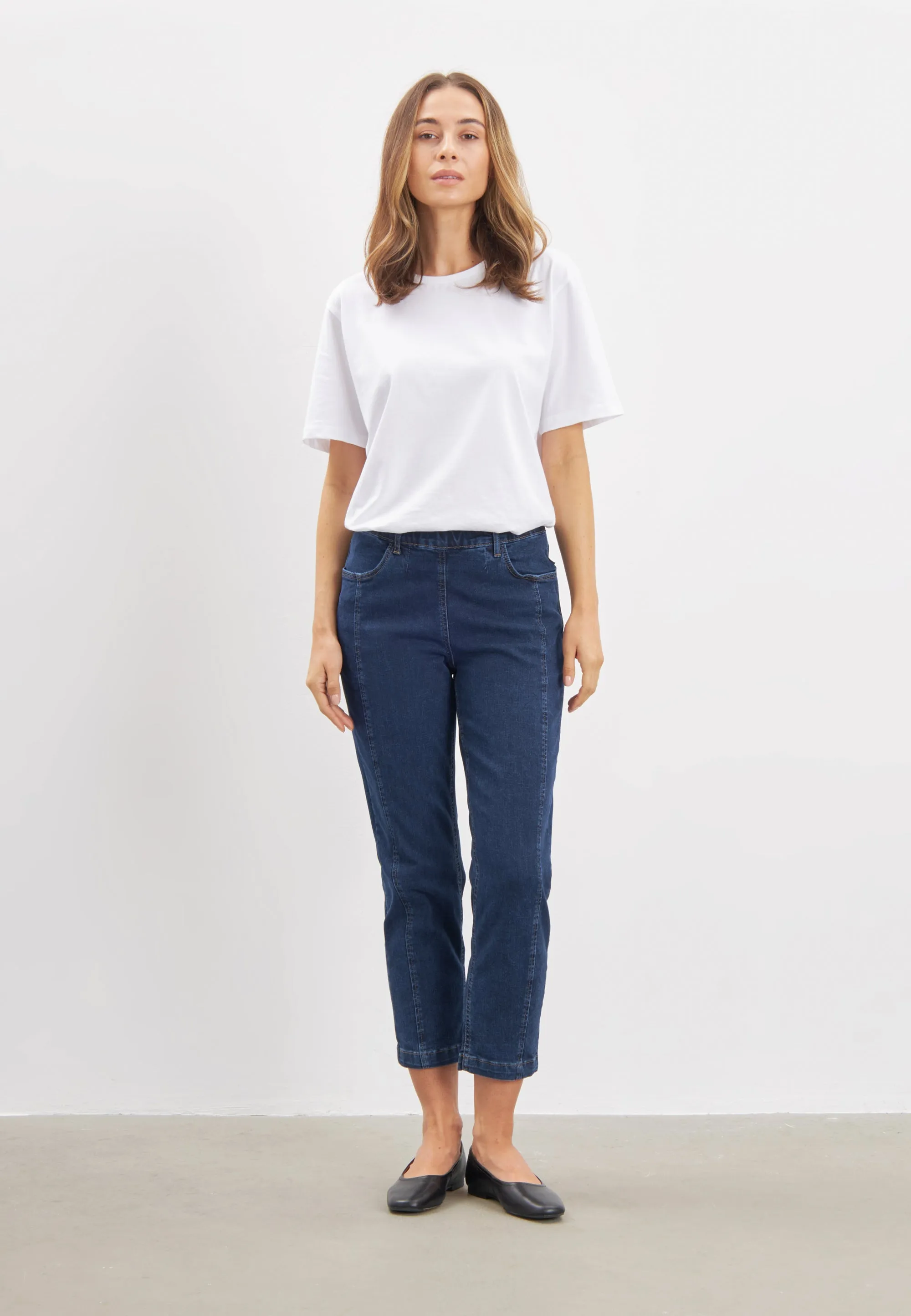 Piper Pure Regular Crop - Dark Blue Denim