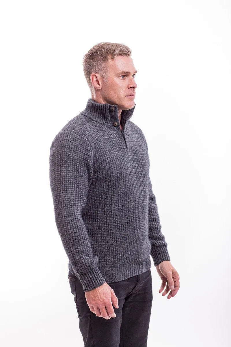 Possum Merino Placket Jumper with Buttons