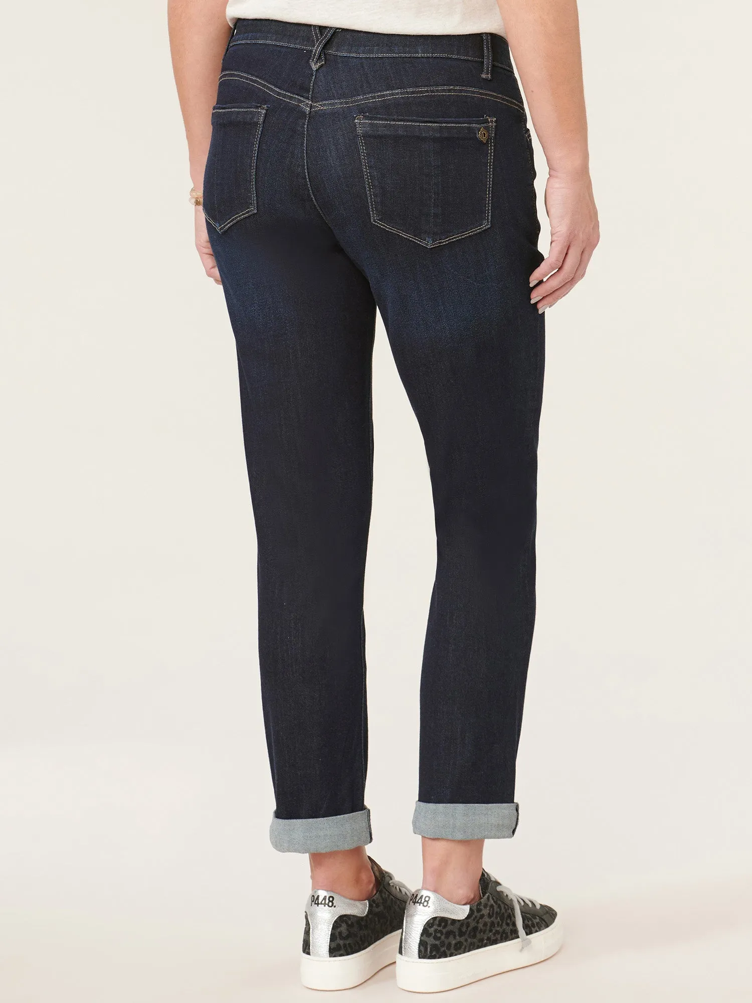 "Ab"solution® Mid Rise Indigo Girlfriend Jeans