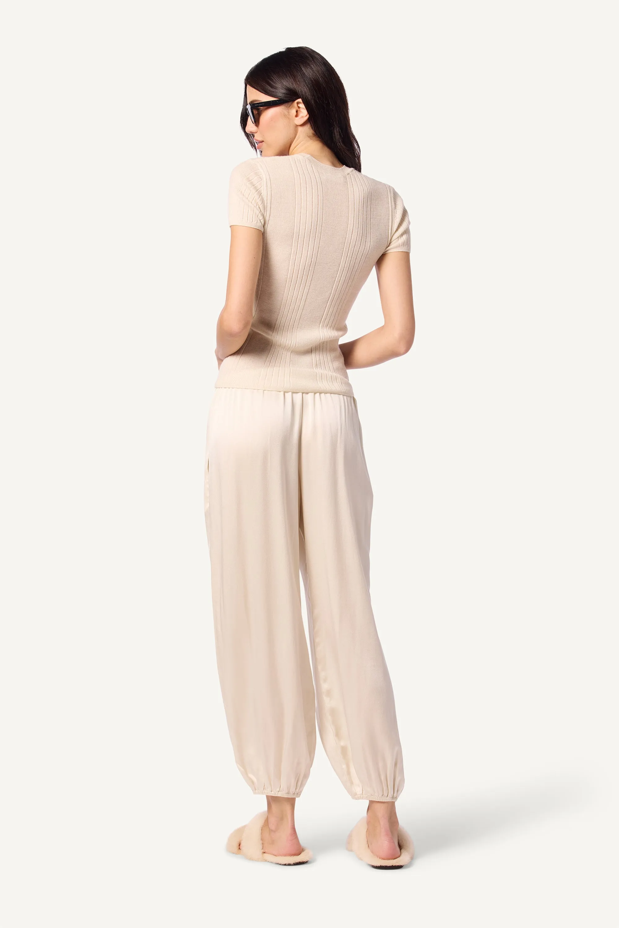 RAYNE SILK PARACHUTE PANT | GARDENIA