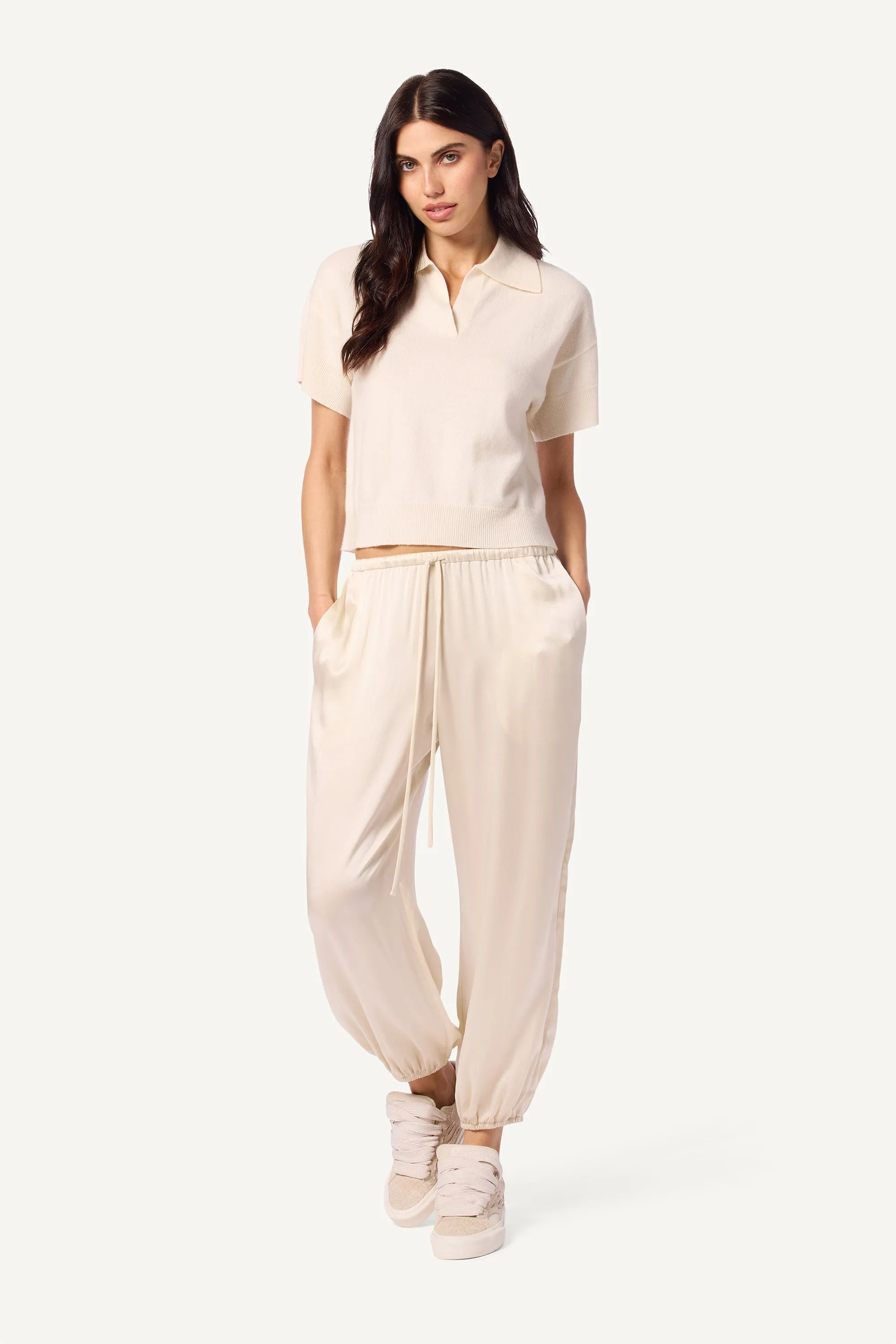 RAYNE SILK PARACHUTE PANT | GARDENIA