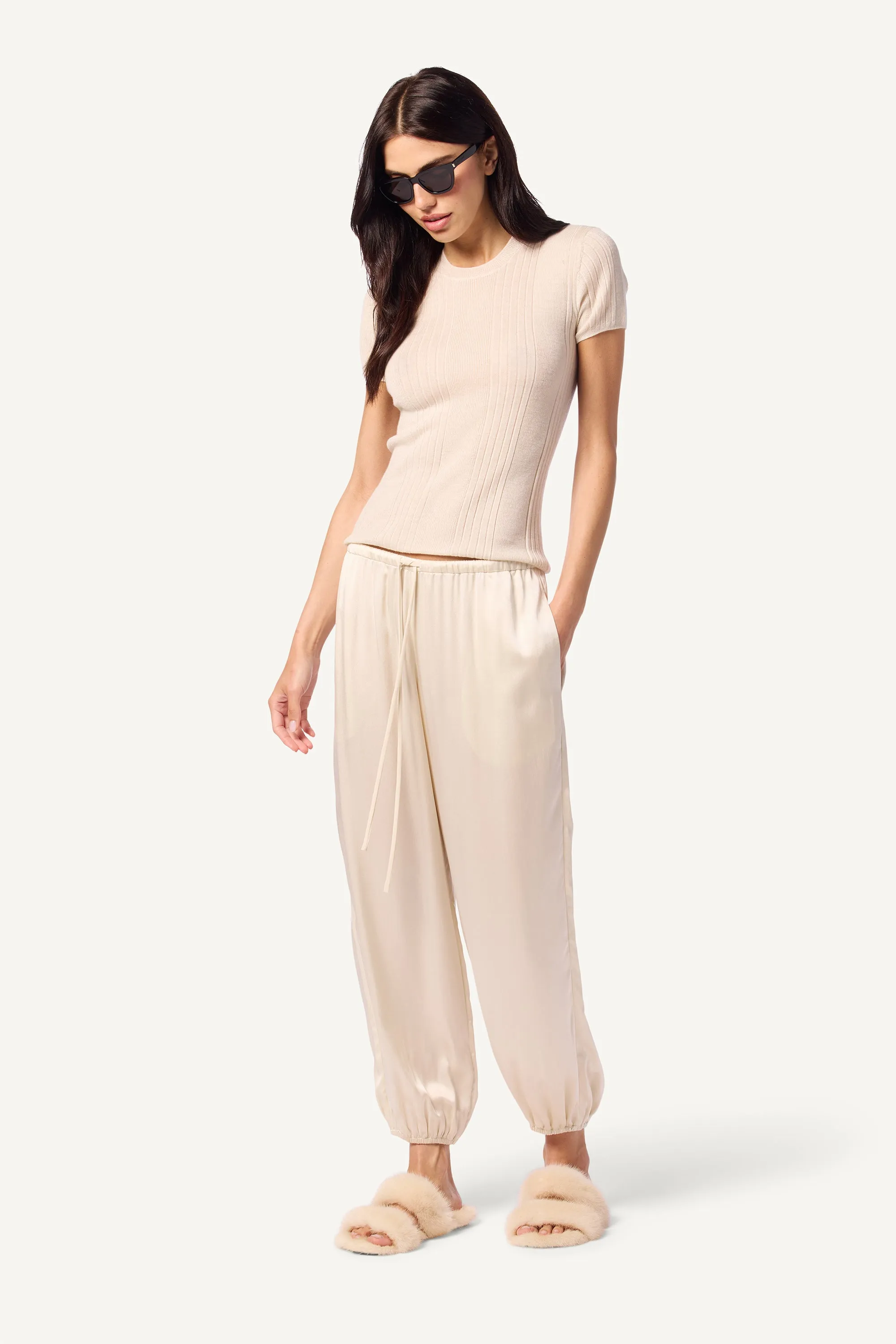 RAYNE SILK PARACHUTE PANT | GARDENIA