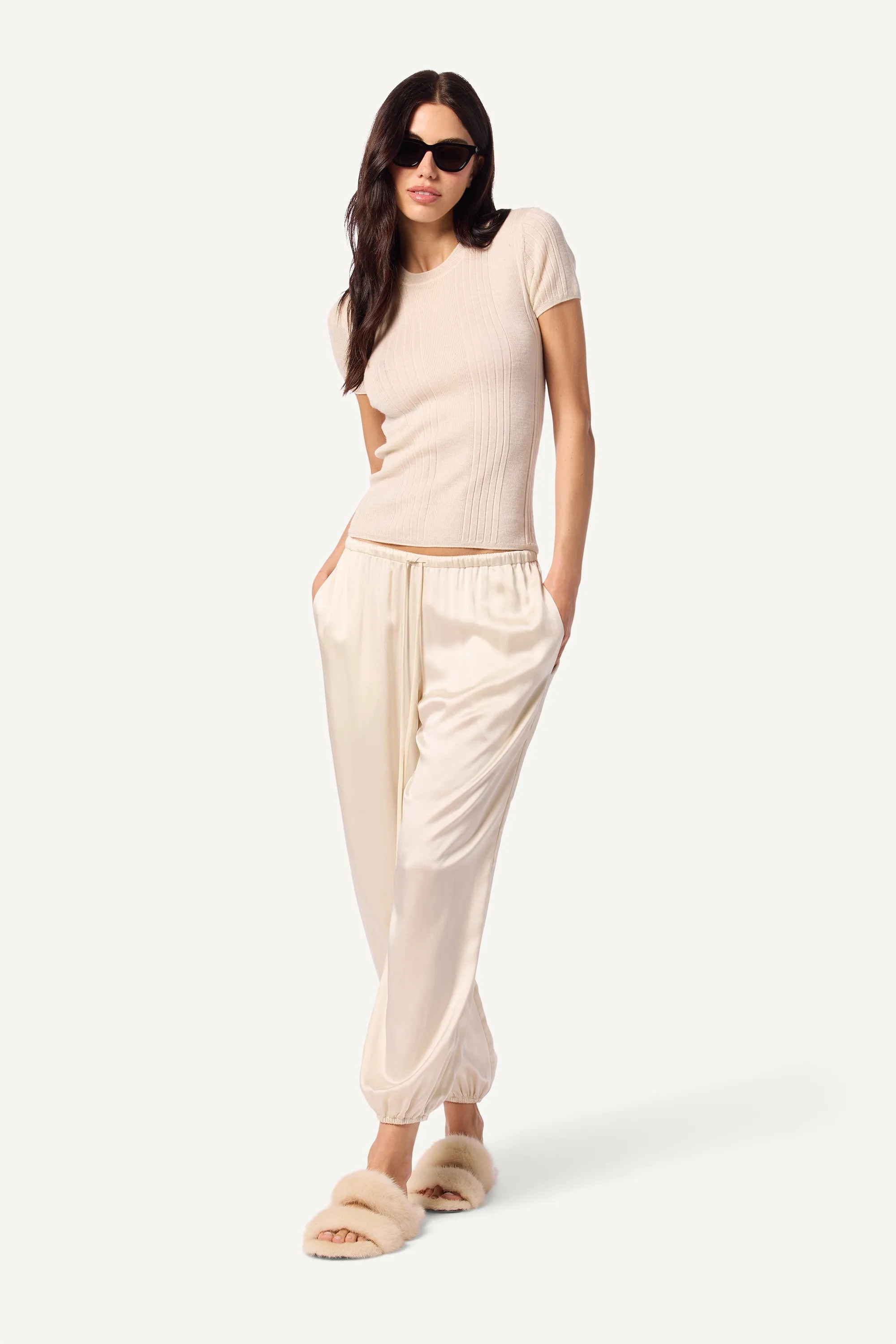 RAYNE SILK PARACHUTE PANT | GARDENIA