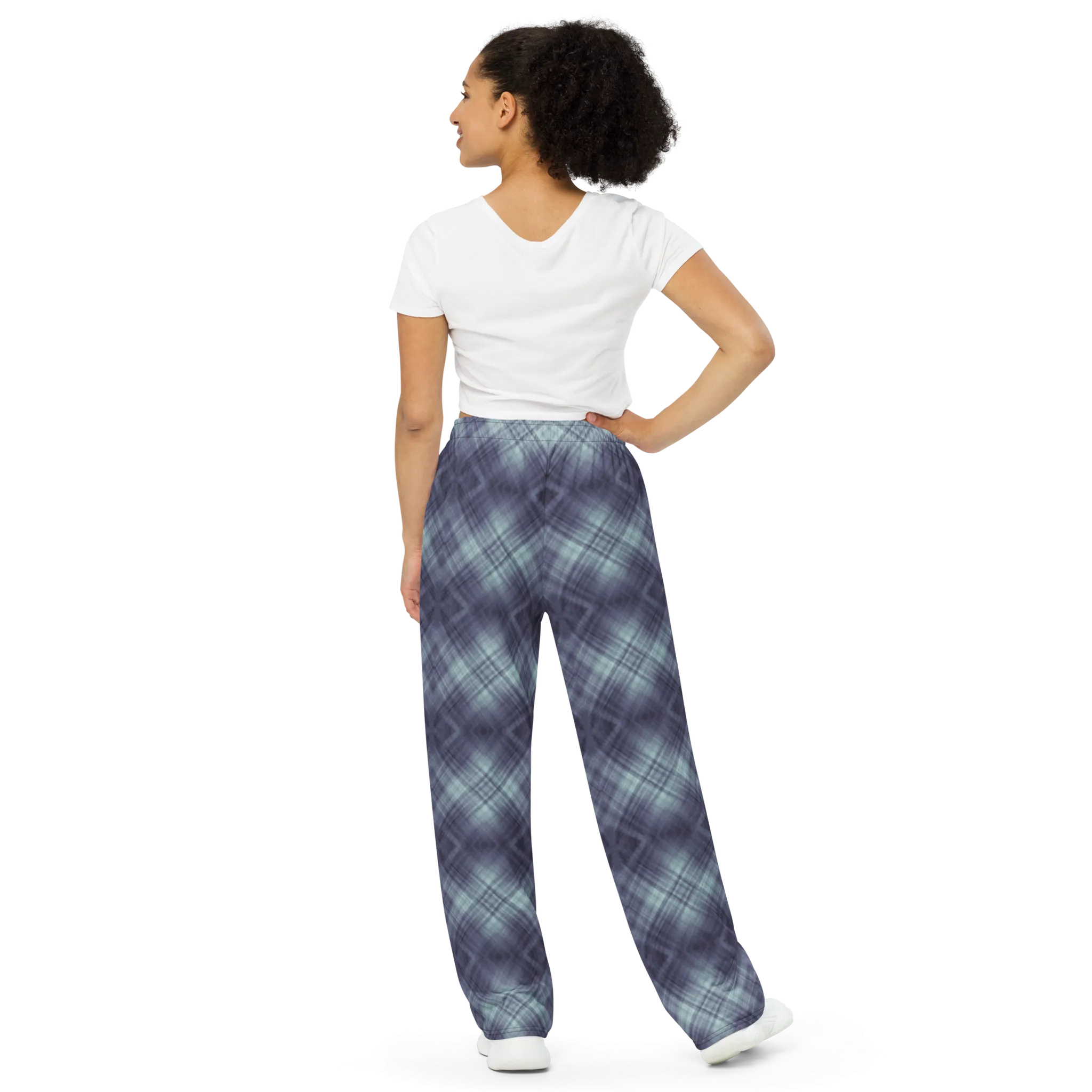 Recursia Argyle Rewired I Women's Wide Leg Pants In Blue