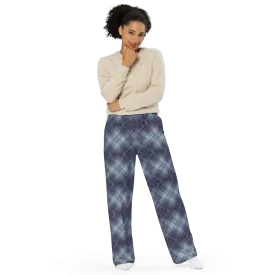 Recursia Argyle Rewired I Women's Wide Leg Pants In Blue