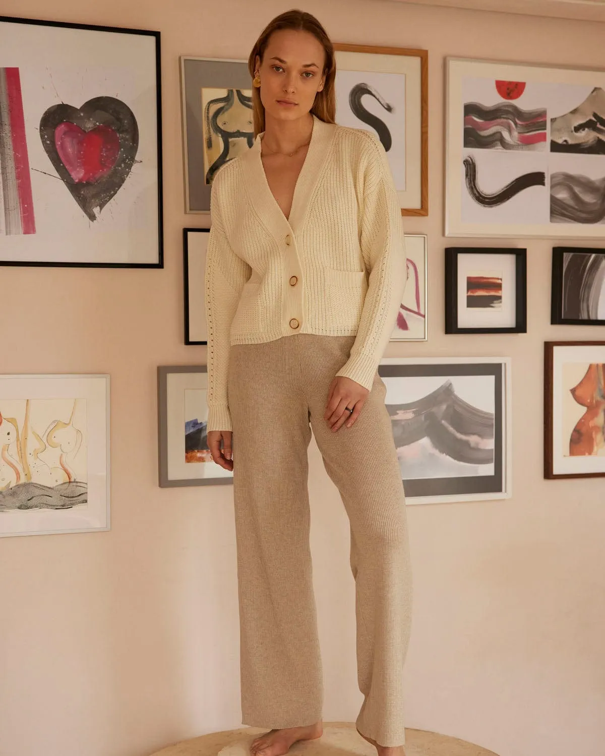 Rib Lounge: Beige Merino Wool Pants