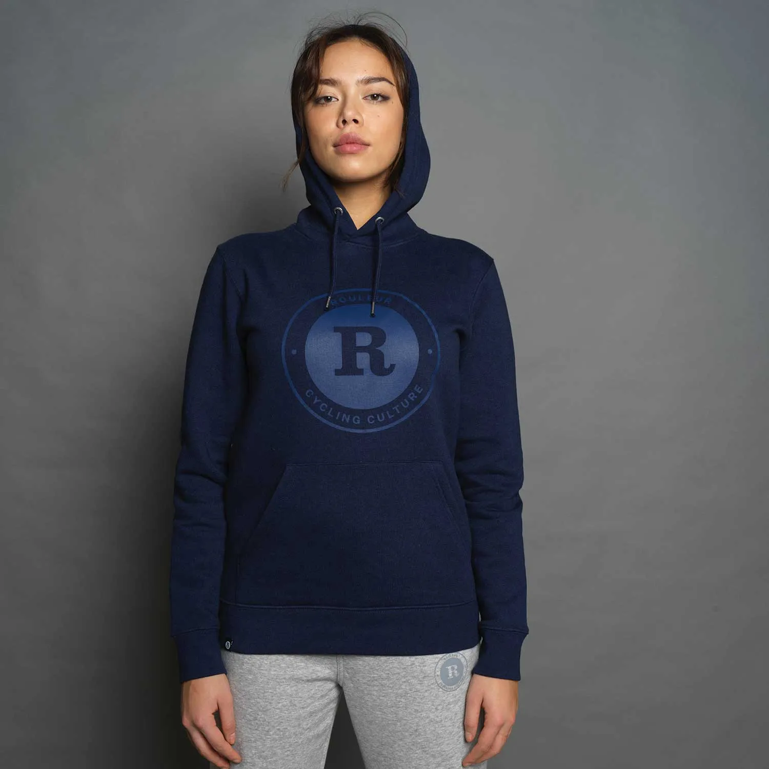 Rouleur Logo - Organic Hooded Sweatshirt - Unisex - Heather Blue