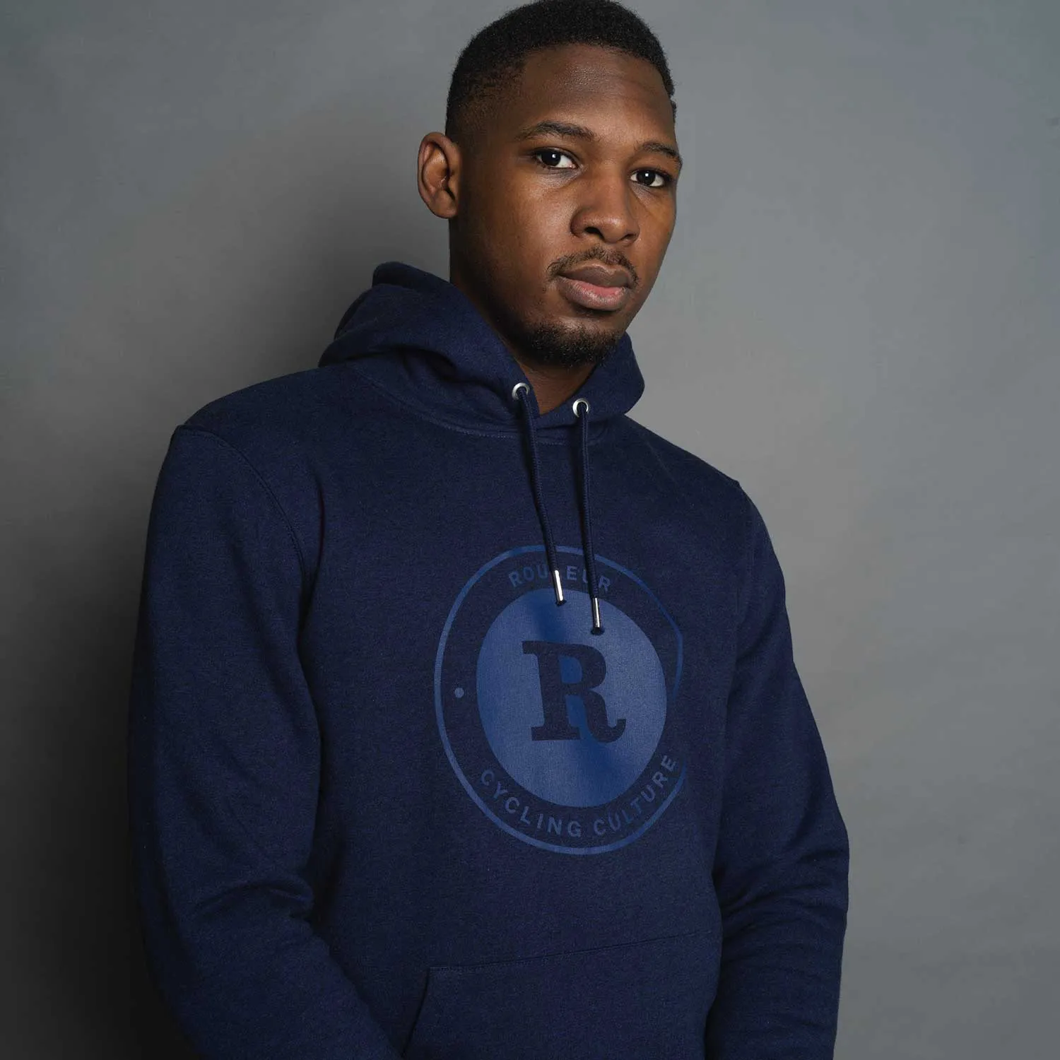 Rouleur Logo - Organic Hooded Sweatshirt - Unisex - Heather Blue