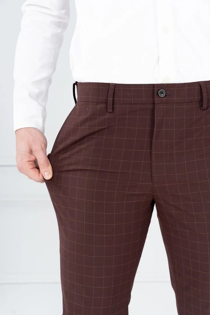 Sangria Wine Checks Formal Pants