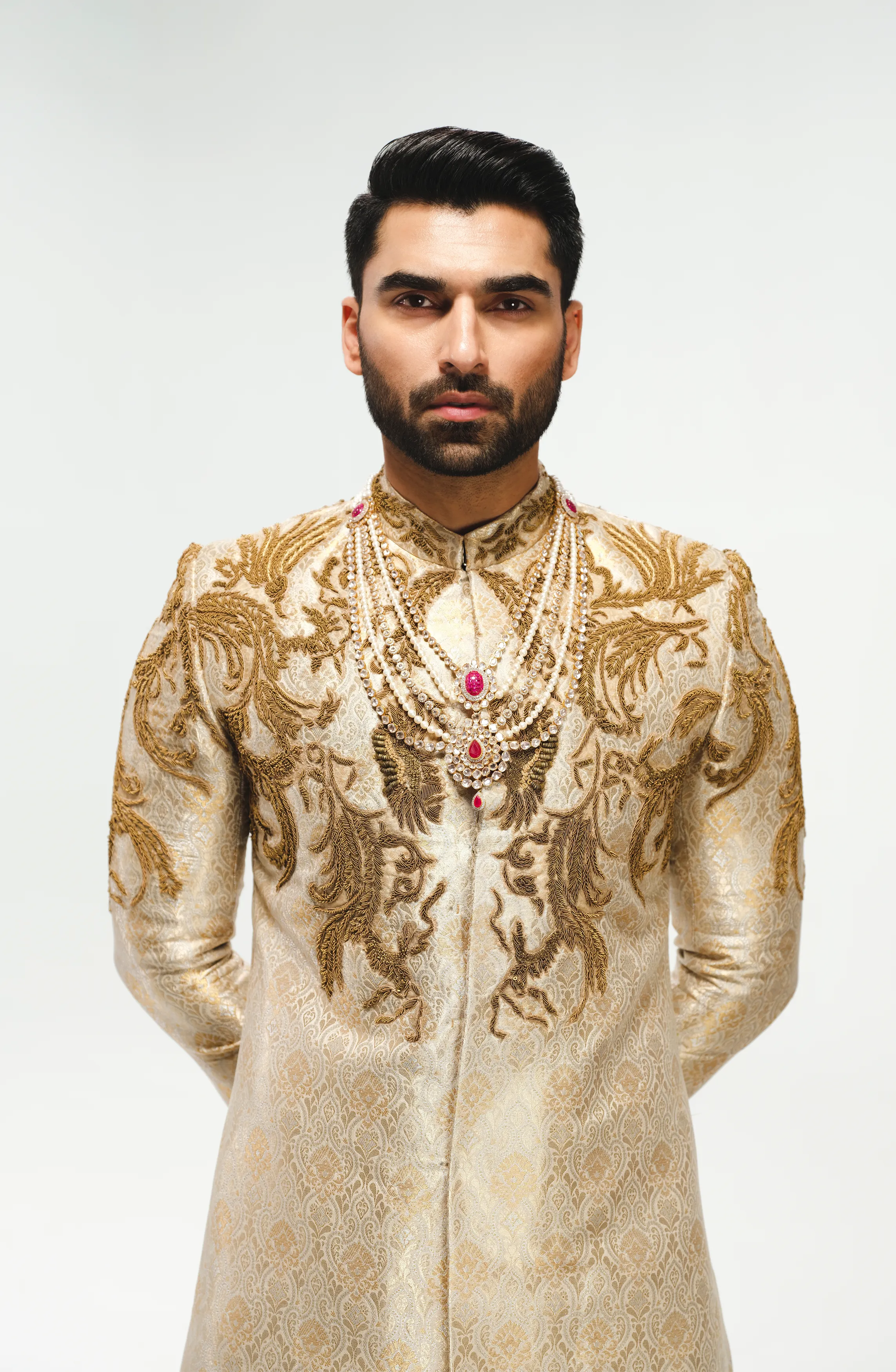 Signature Ivory Sherwani with Zardozi embellishments