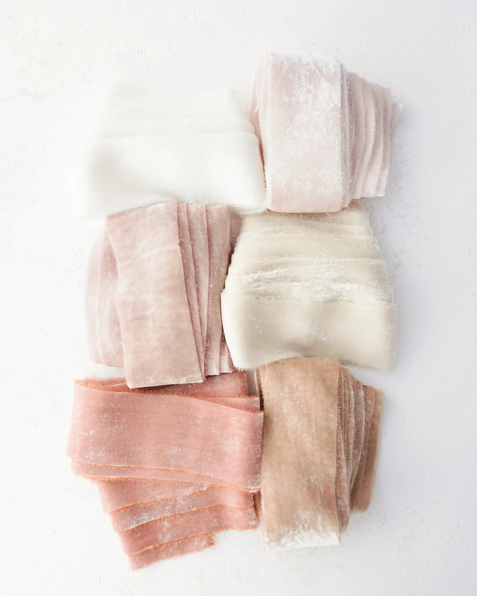 Silk Velvet Ribbon in Blush