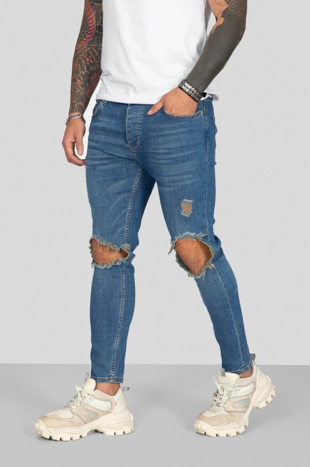 Sneakerjeans Blue Ripped Skinny Jeans BI-067