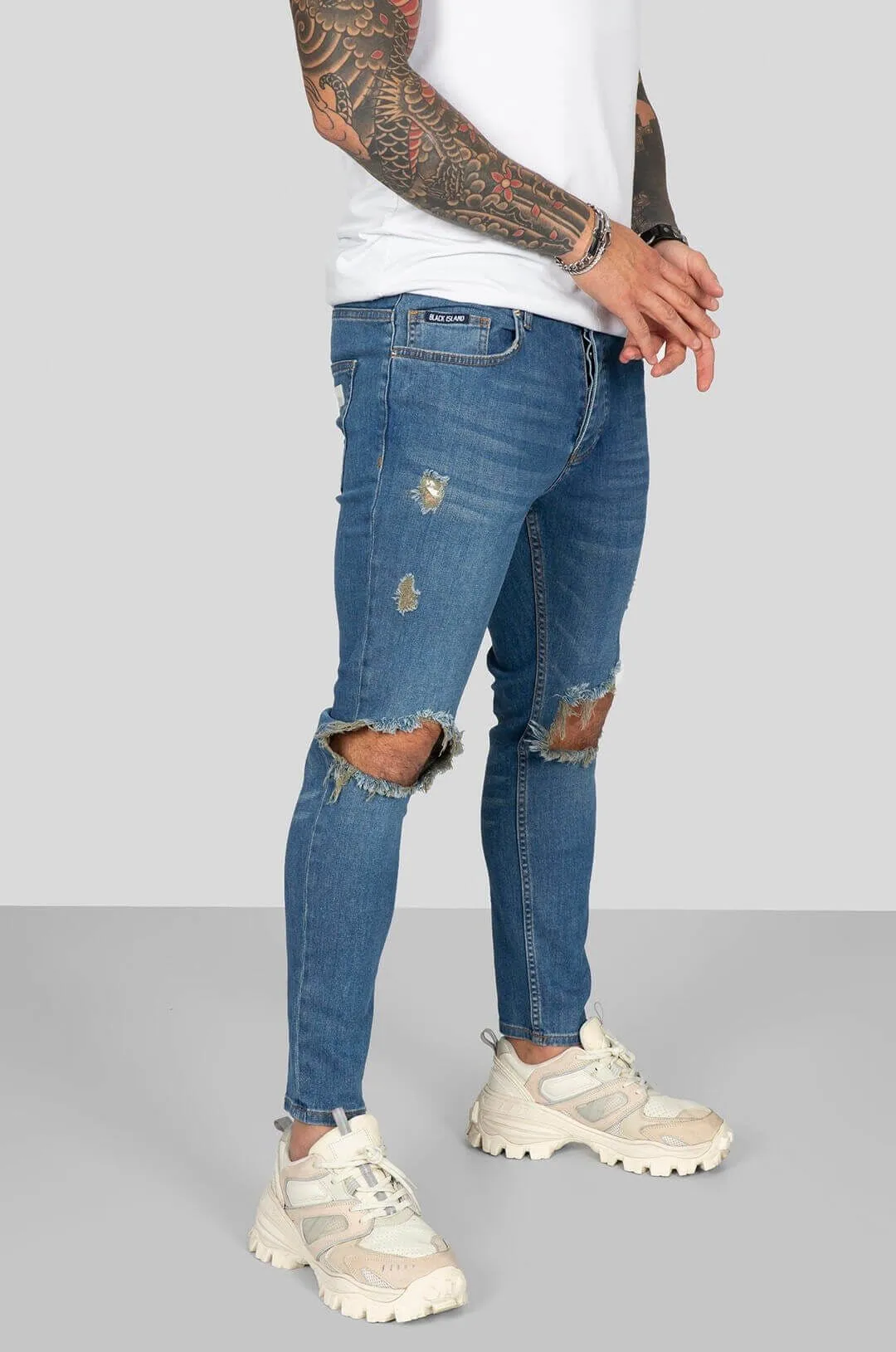 Sneakerjeans Blue Ripped Skinny Jeans BI-067