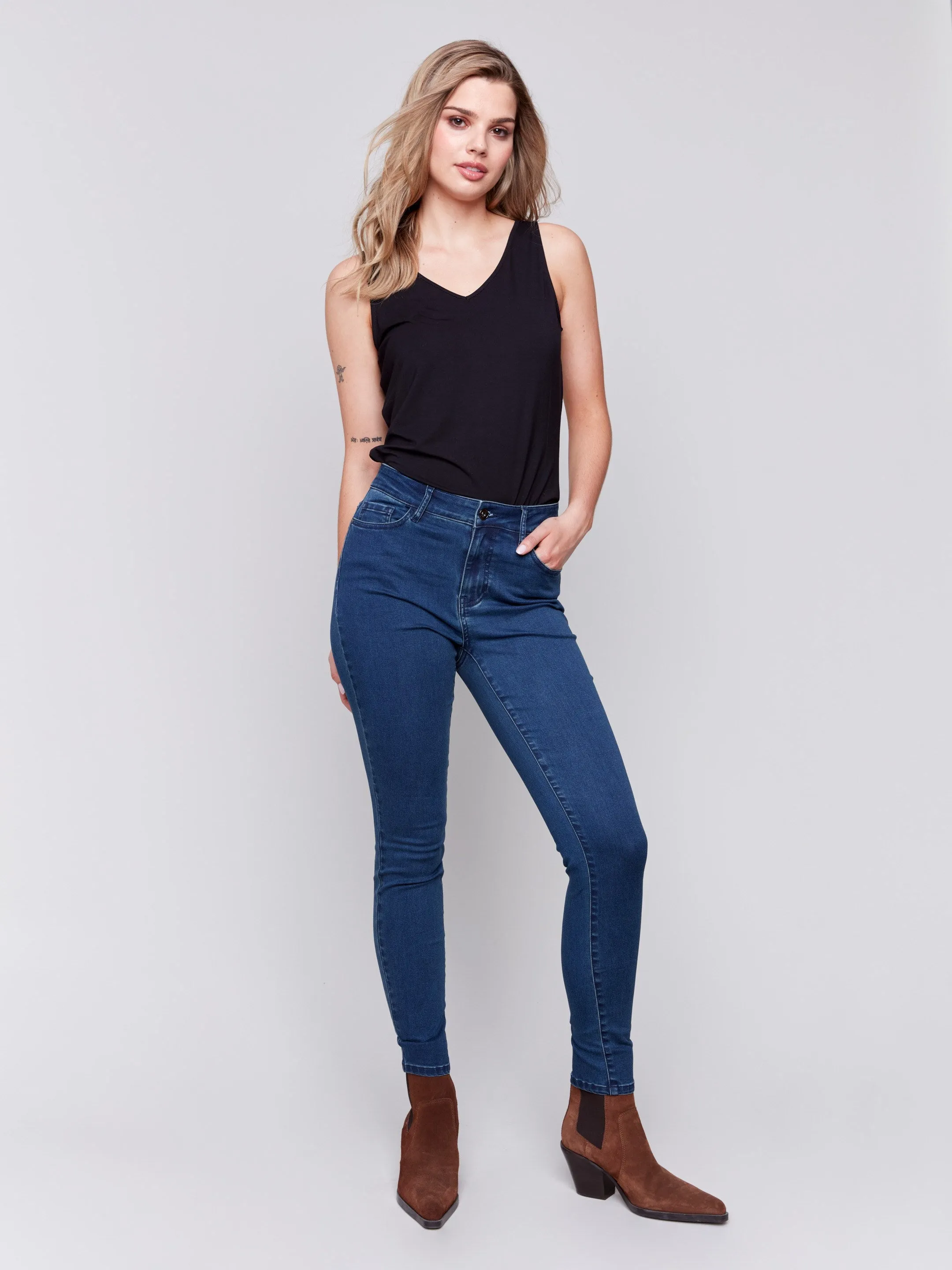 Soft Skinny Jeans - Blue Black