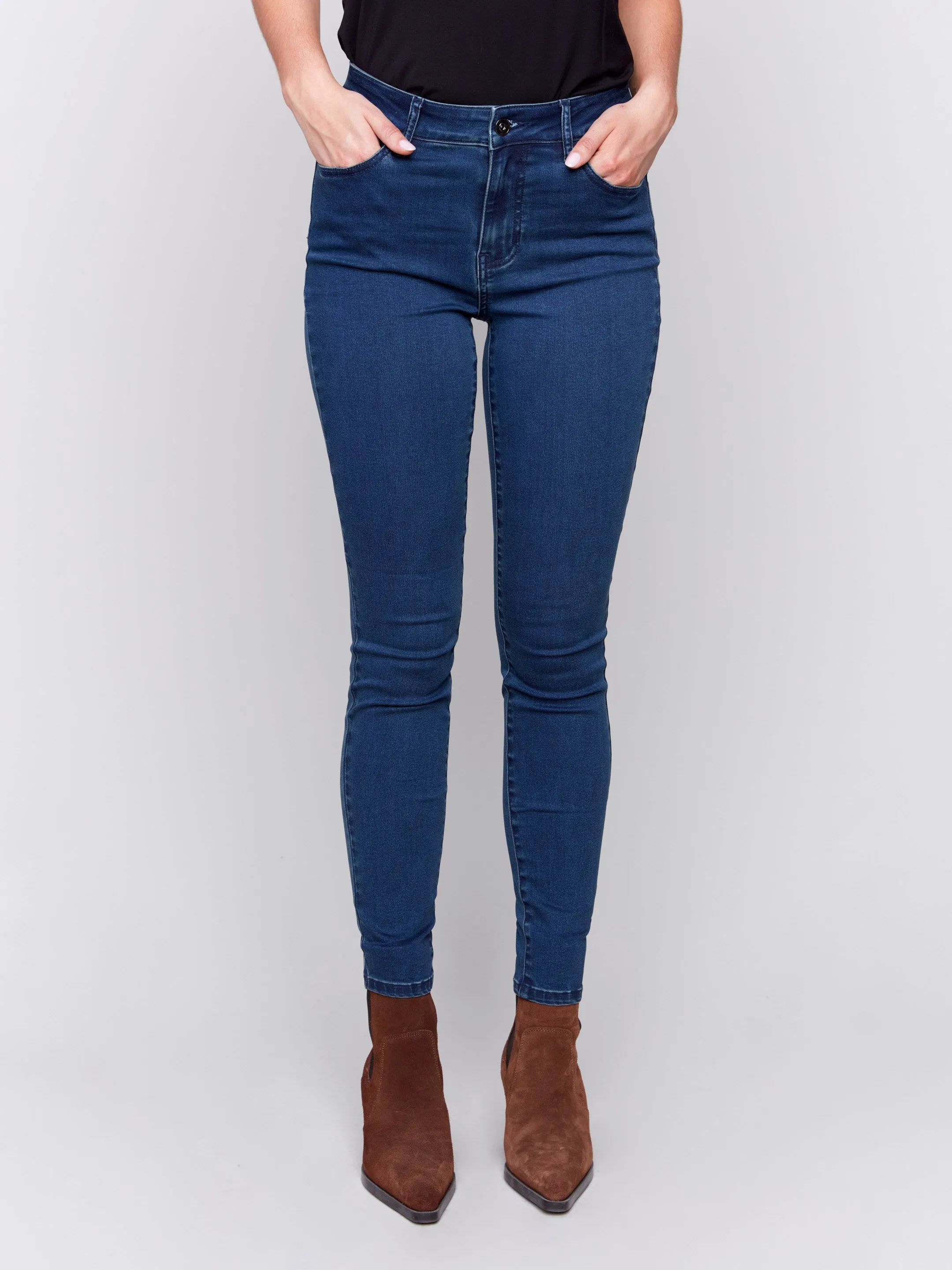 Soft Skinny Jeans - Blue Black