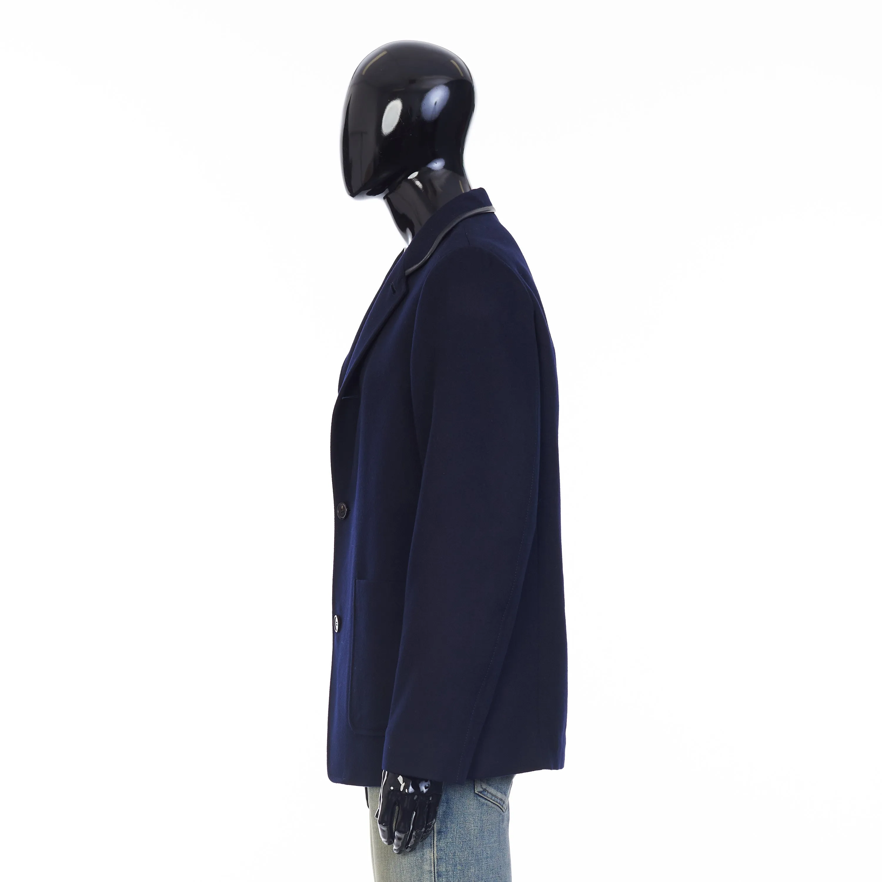 Spagna Jacket In Navy Blue Double Faced Cashmere