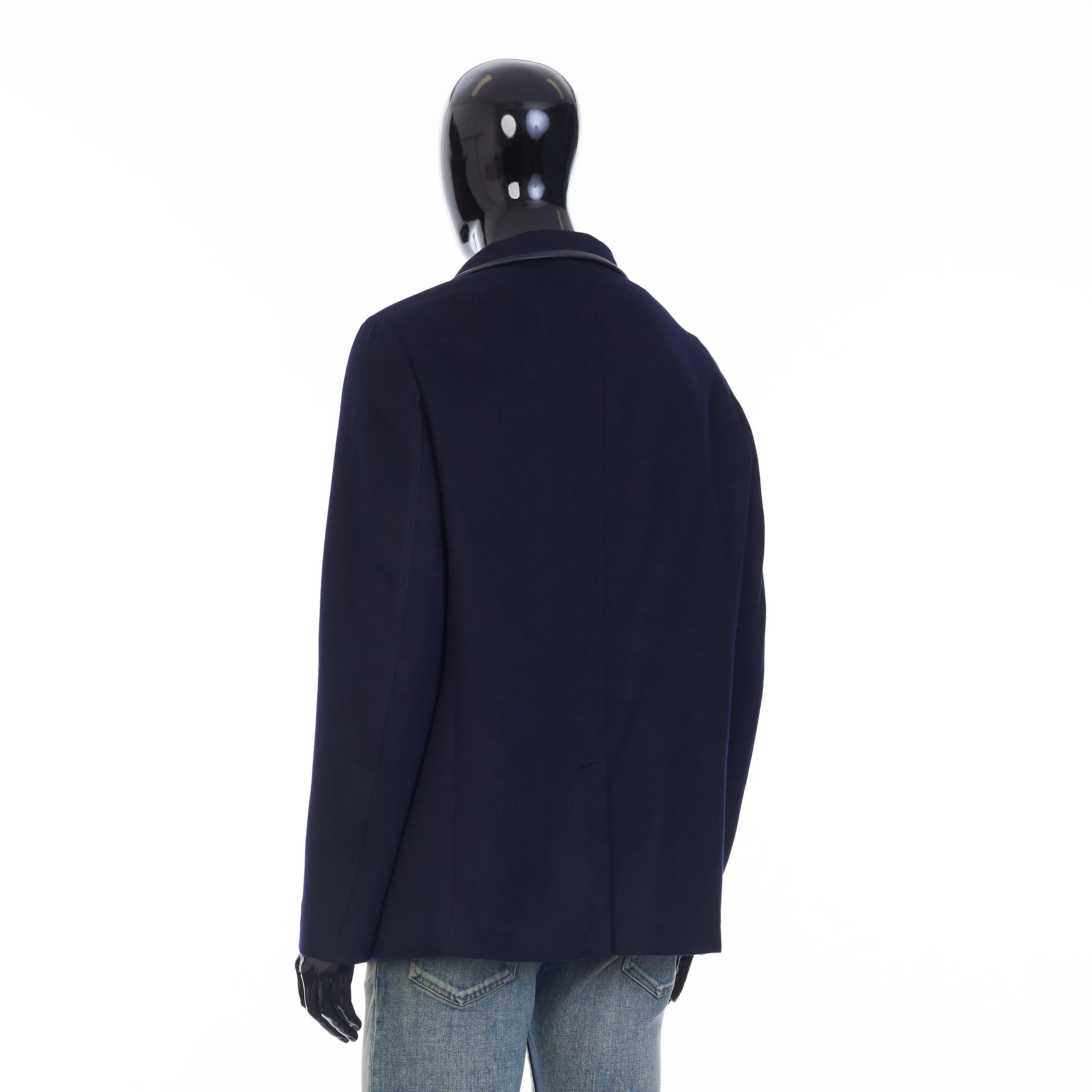 Spagna Jacket In Navy Blue Double Faced Cashmere