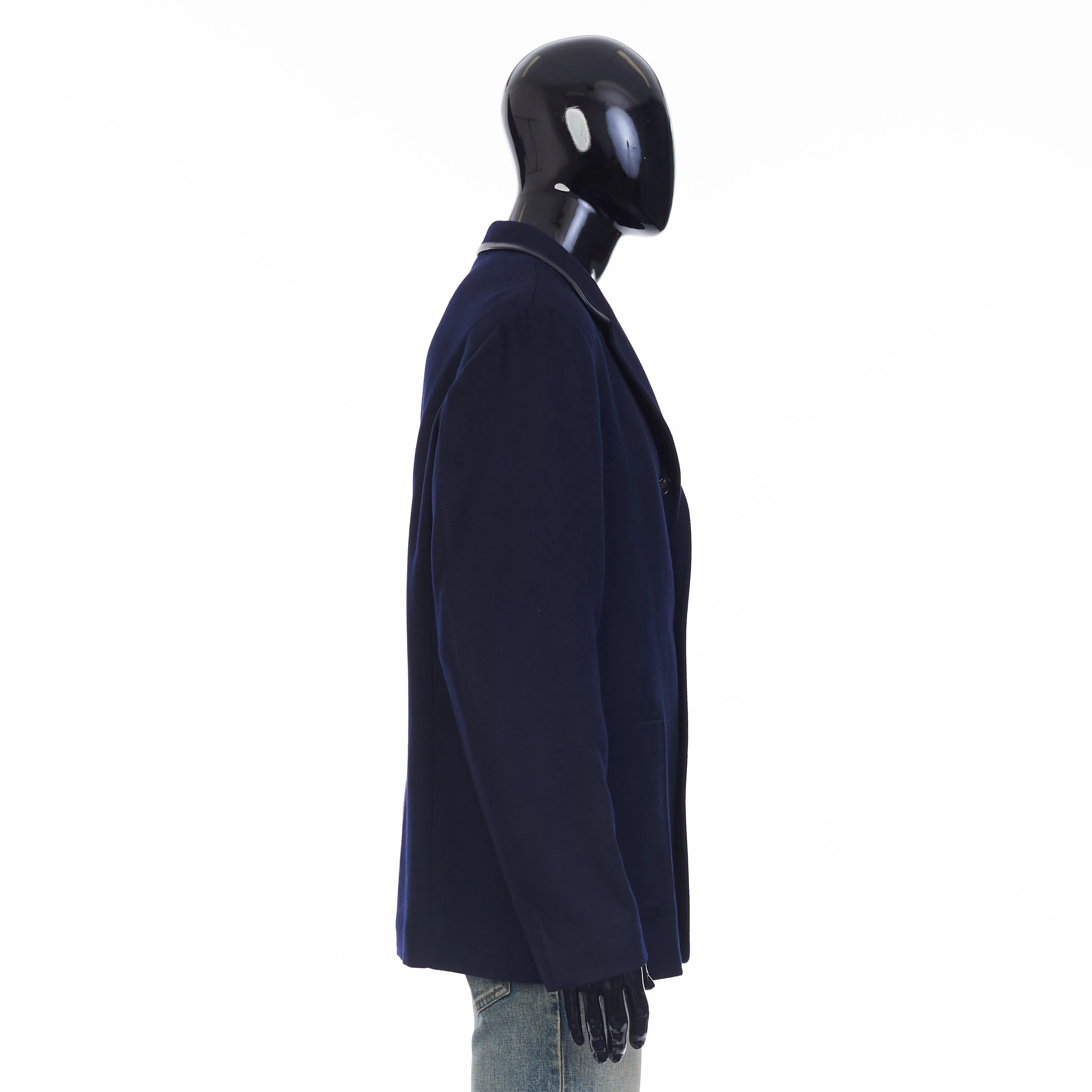 Spagna Jacket In Navy Blue Double Faced Cashmere