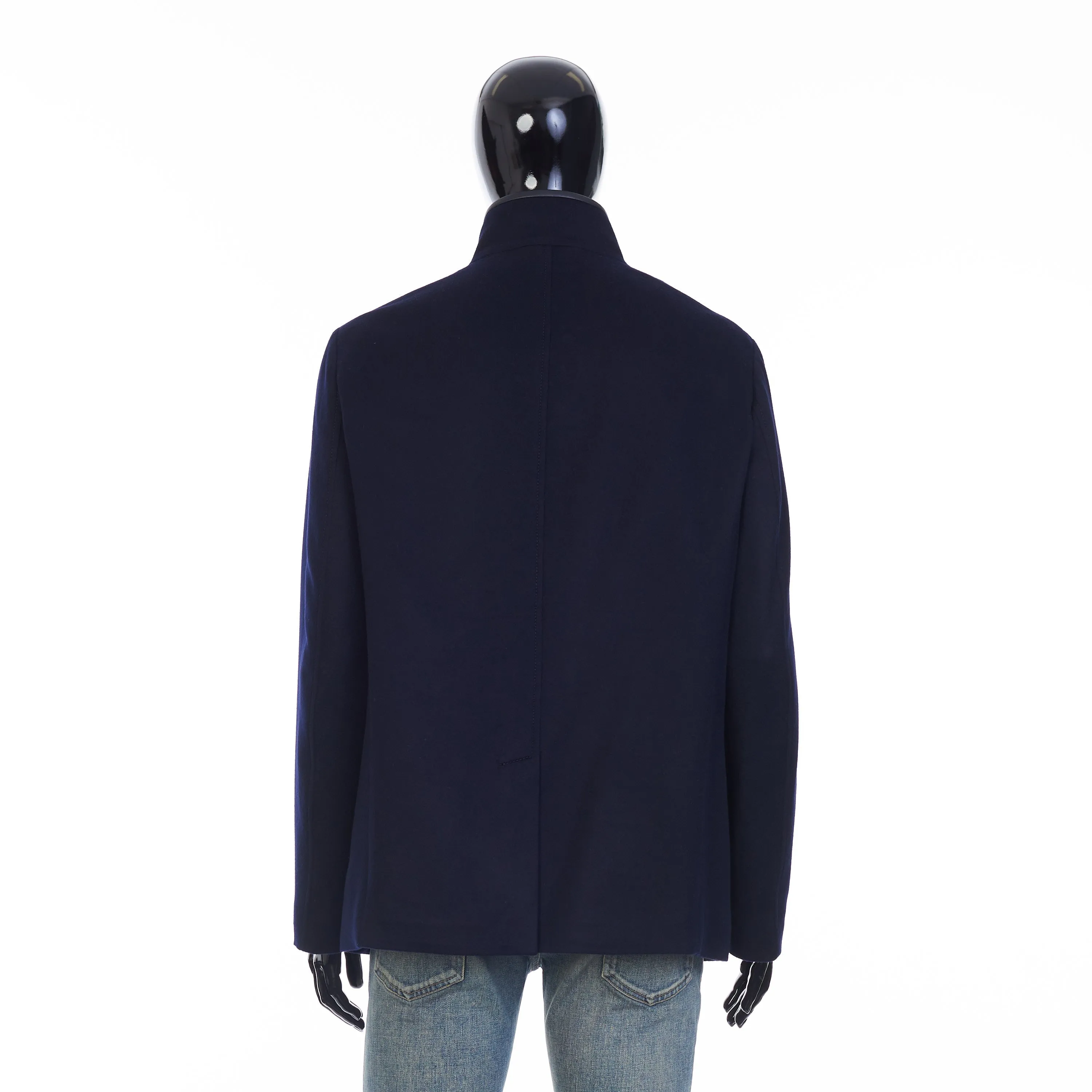 Spagna Jacket In Navy Blue Double Faced Cashmere