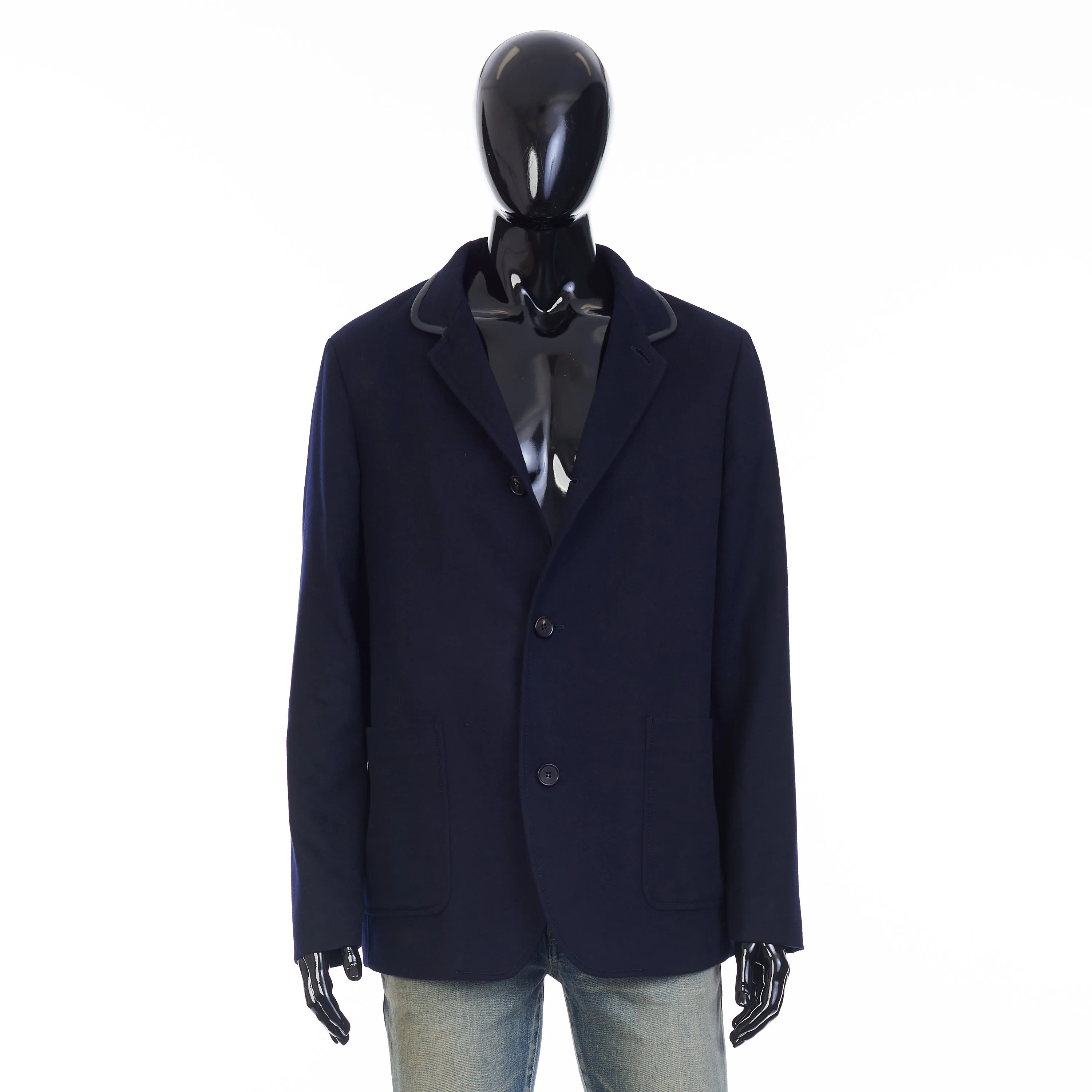 Spagna Jacket In Navy Blue Double Faced Cashmere