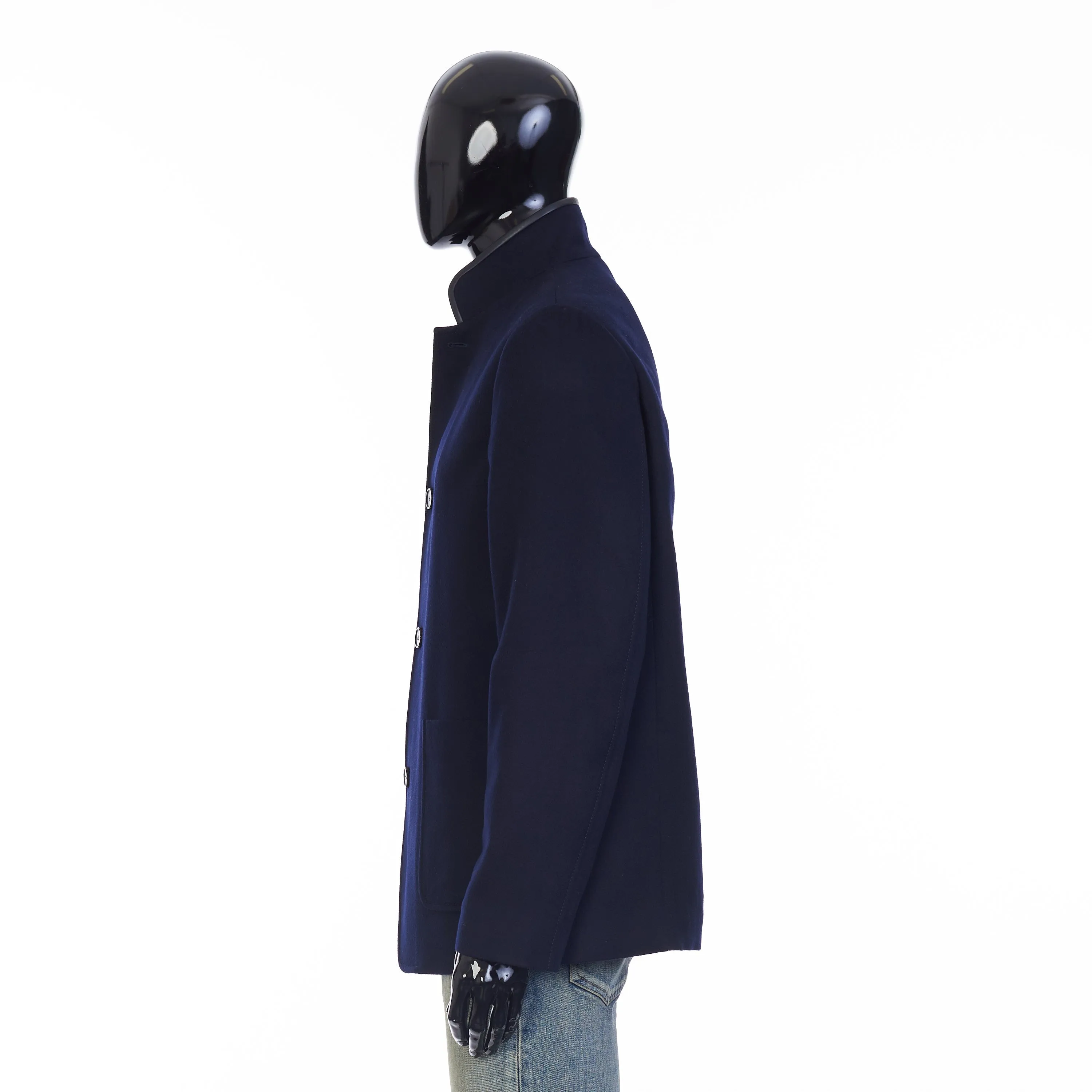 Spagna Jacket In Navy Blue Double Faced Cashmere