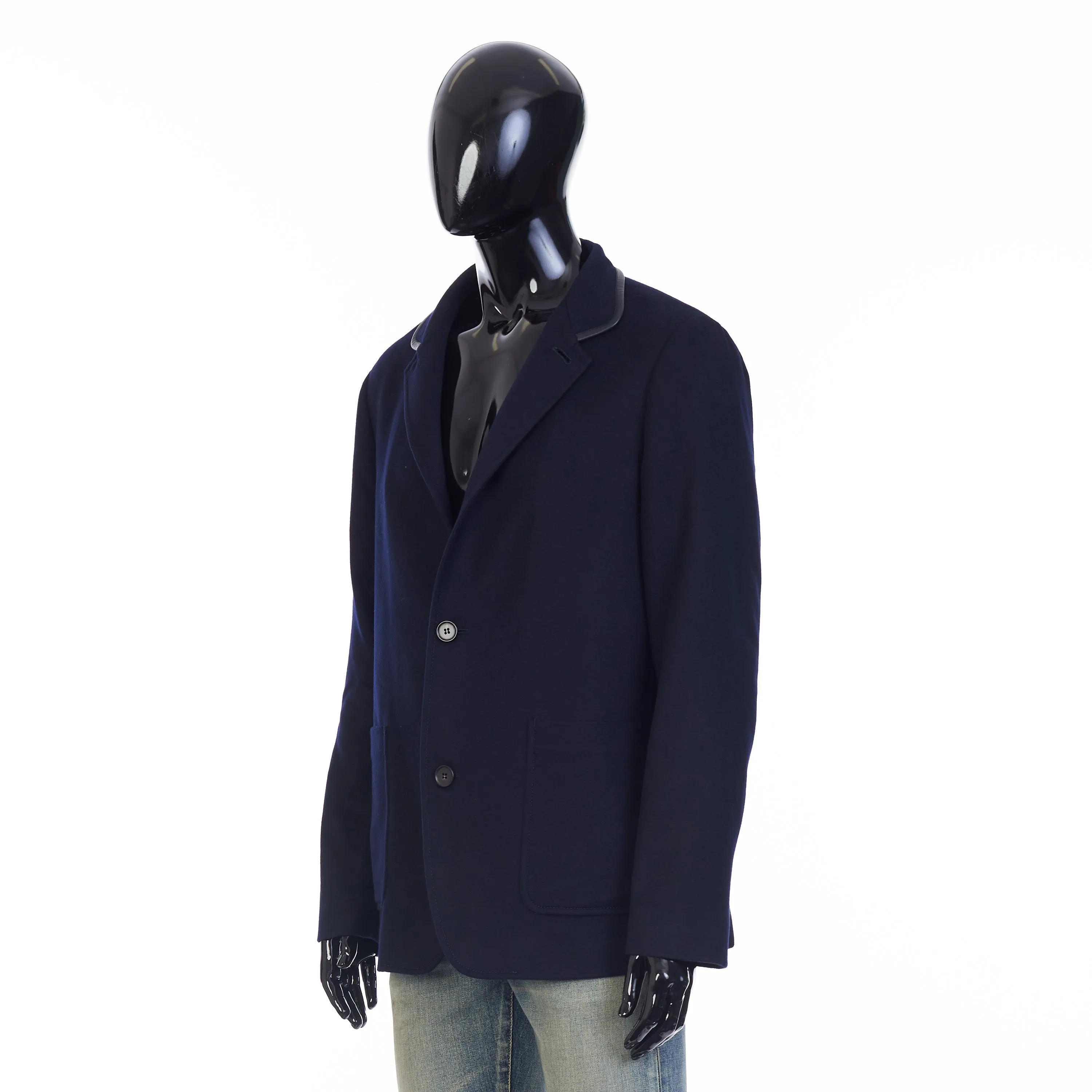 Spagna Jacket In Navy Blue Double Faced Cashmere