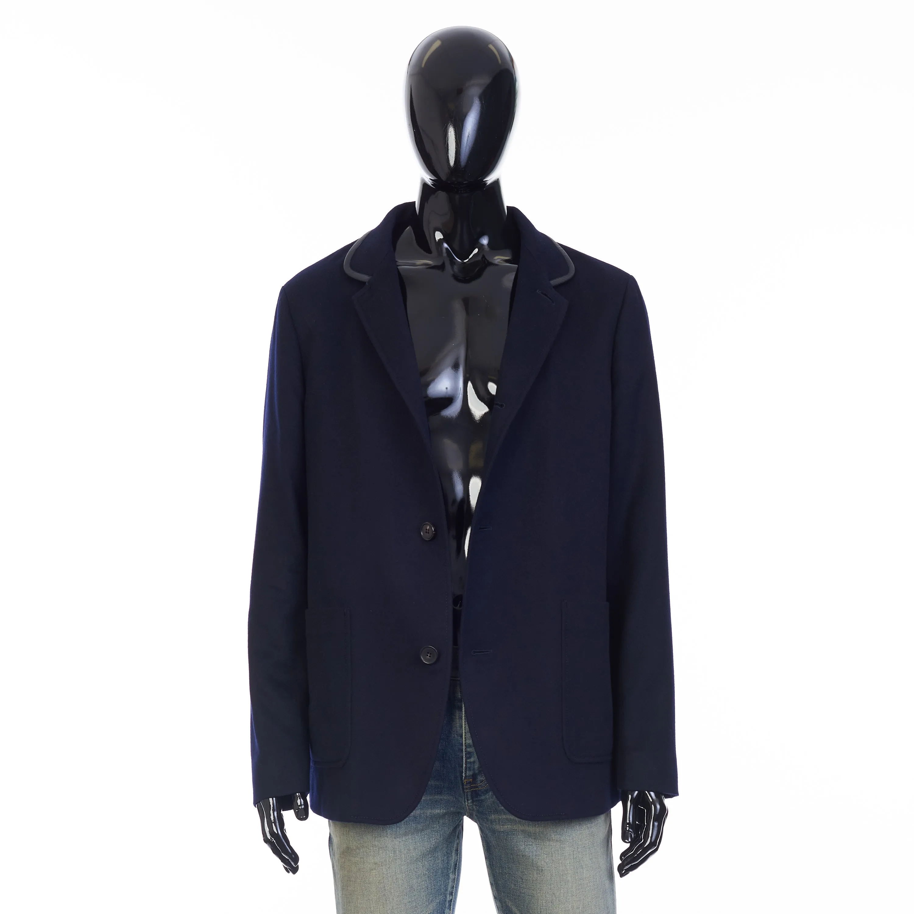 Spagna Jacket In Navy Blue Double Faced Cashmere