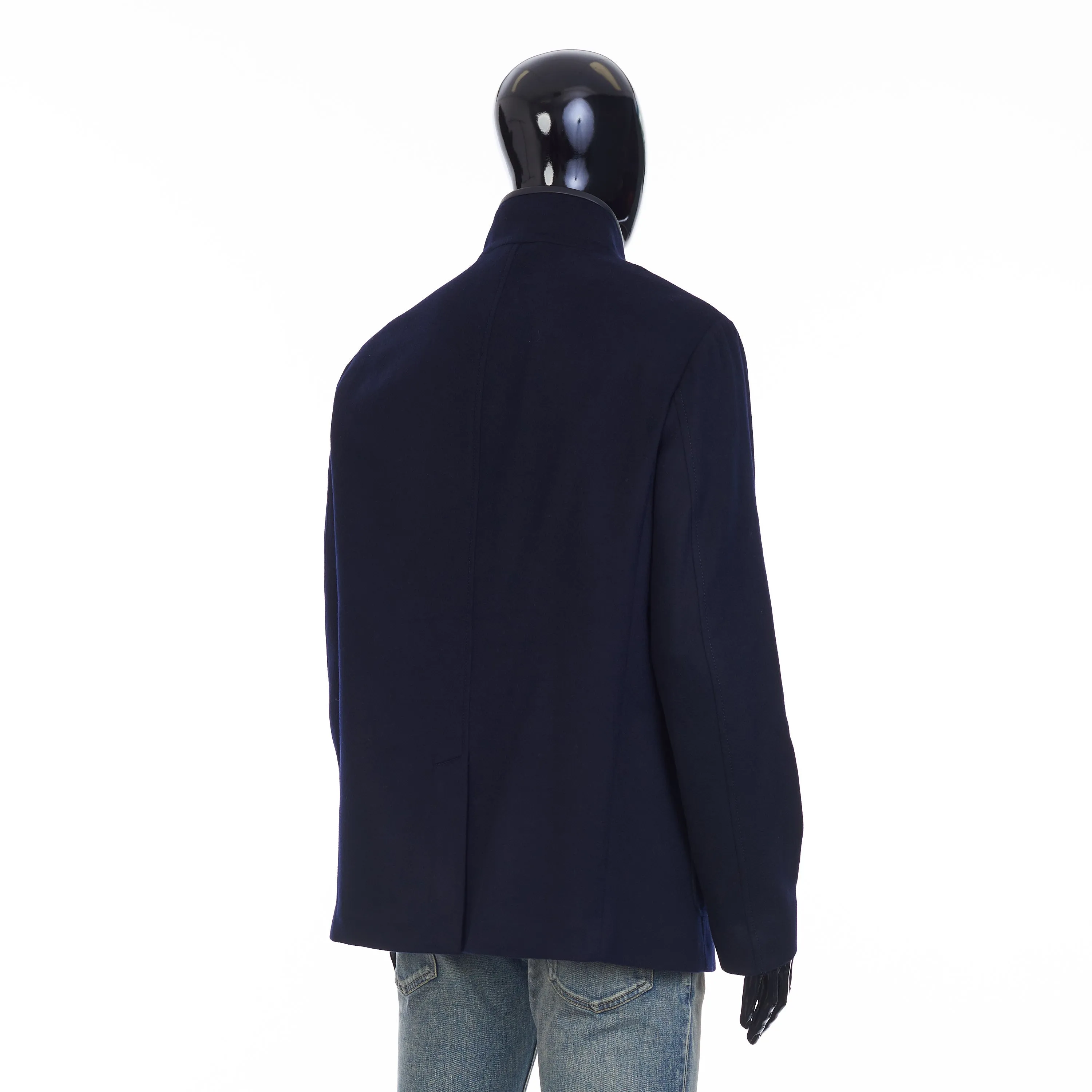 Spagna Jacket In Navy Blue Double Faced Cashmere