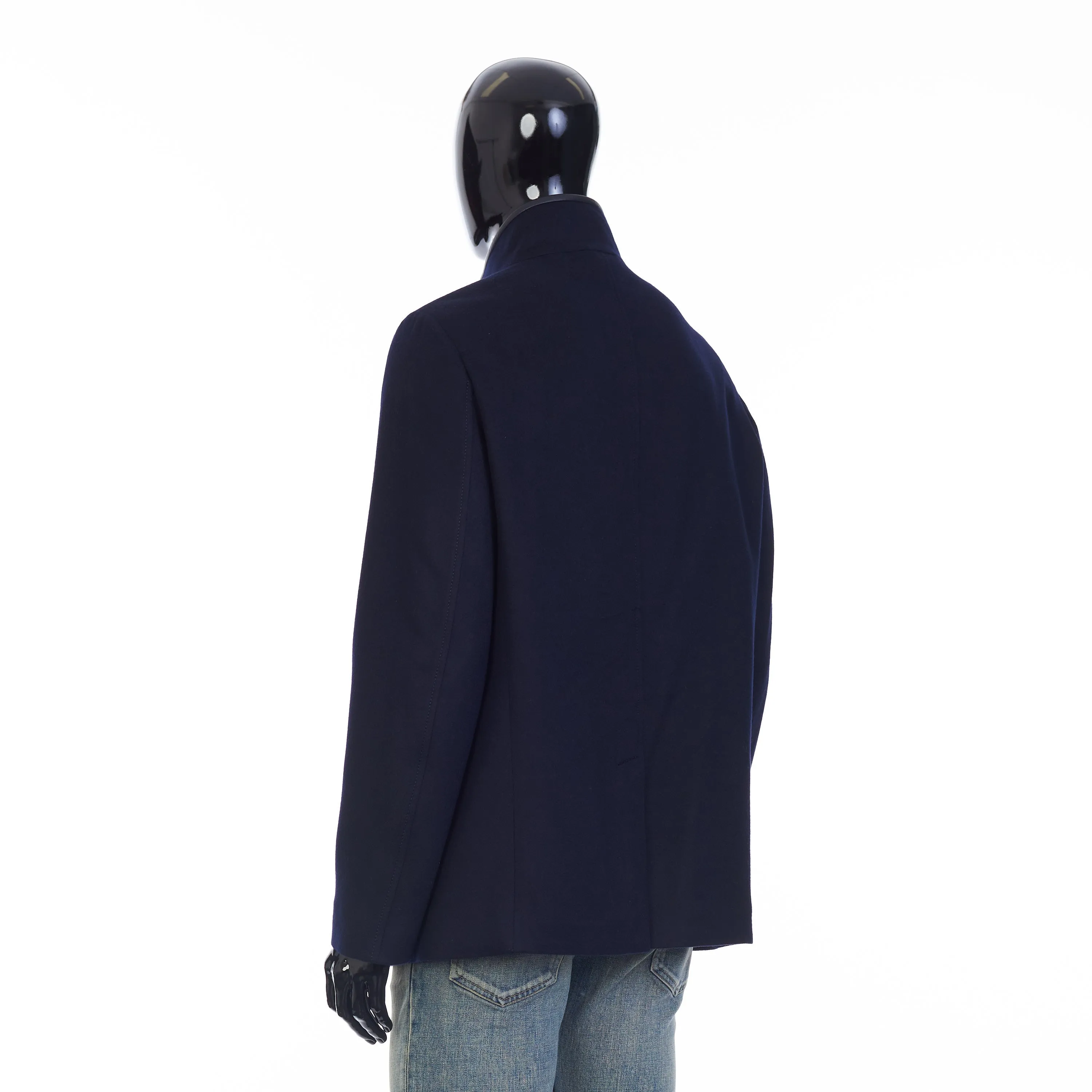 Spagna Jacket In Navy Blue Double Faced Cashmere