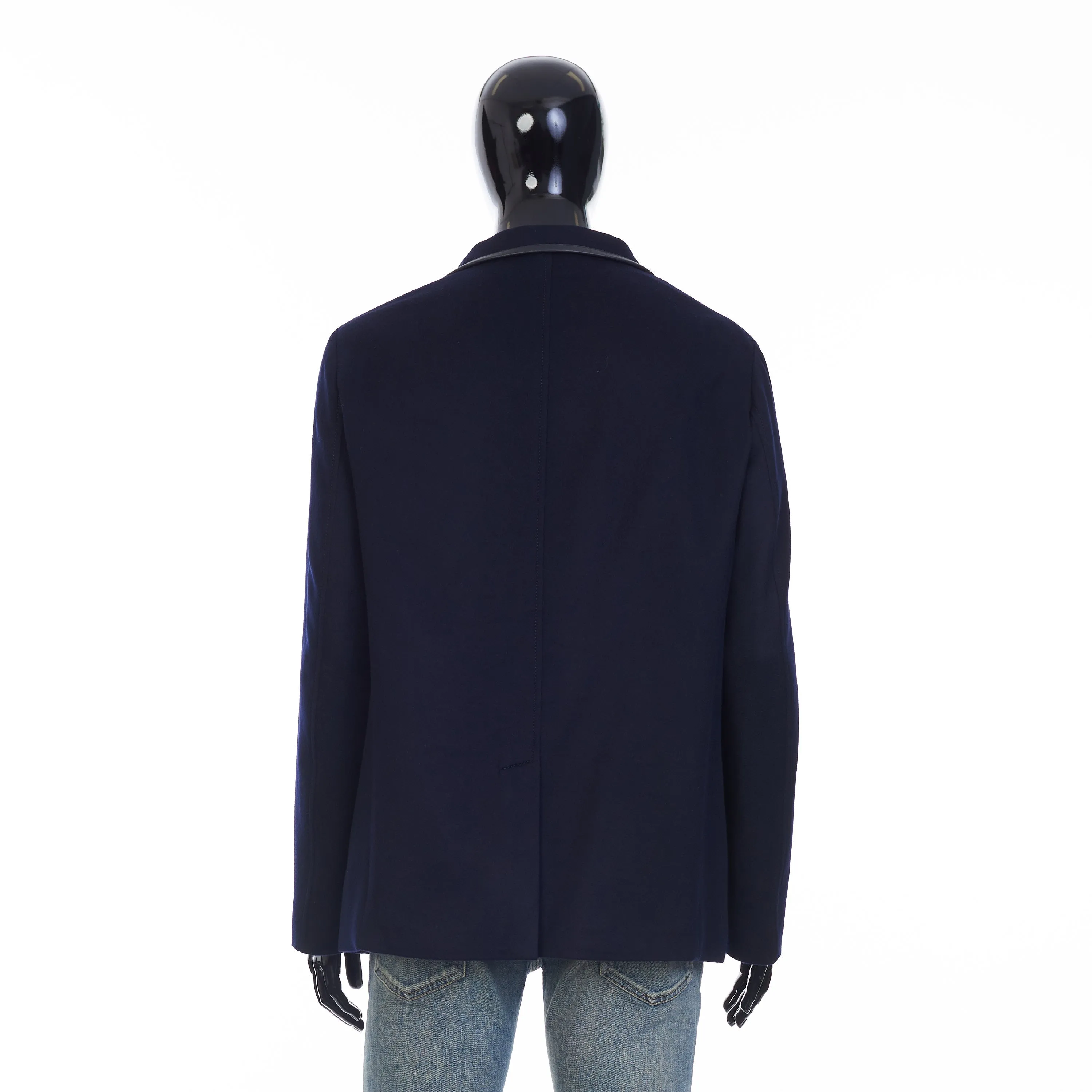 Spagna Jacket In Navy Blue Double Faced Cashmere